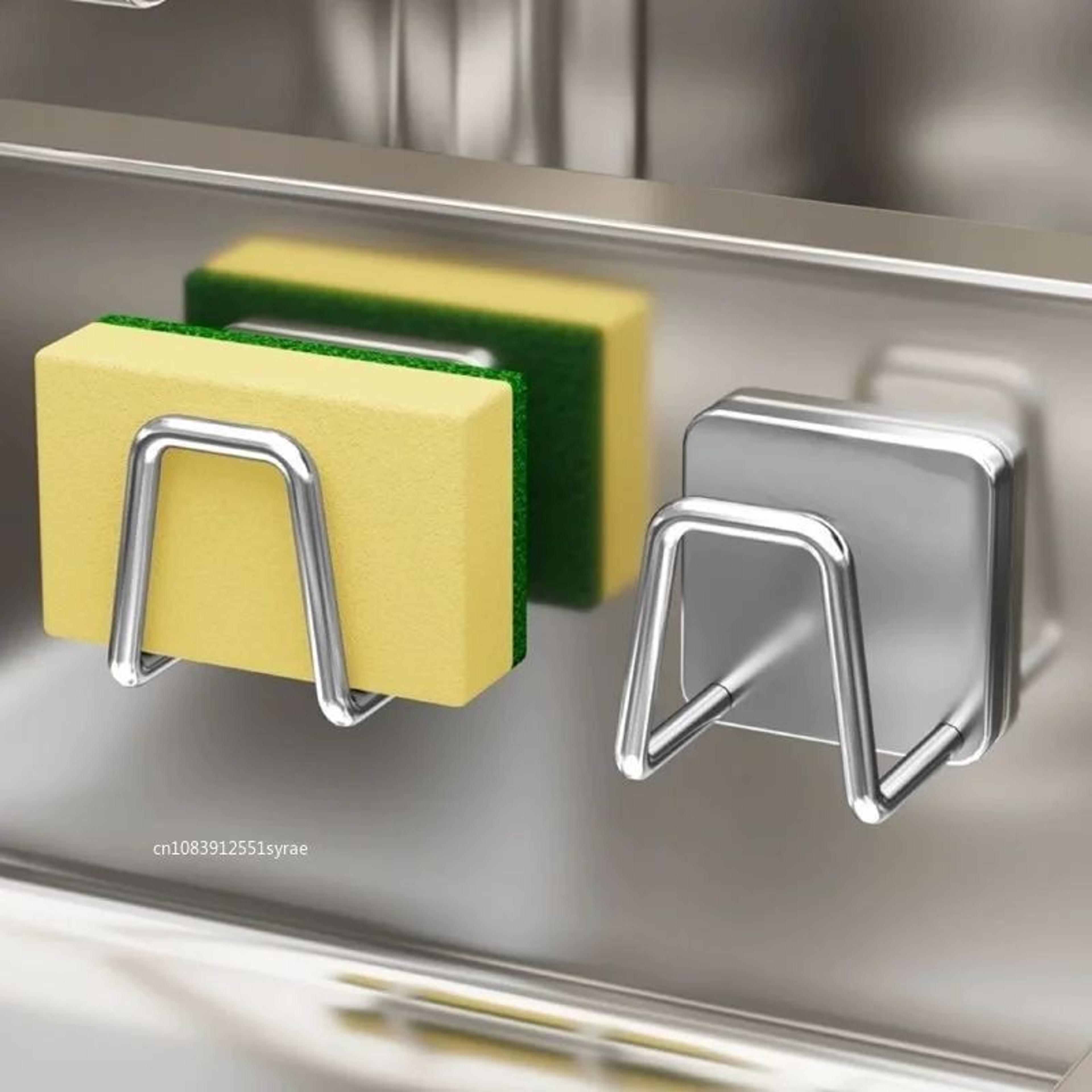 SinkSmart Stainless Steel Sponge Holder  SelfAdhesive Kitchen Sink Organizer 0