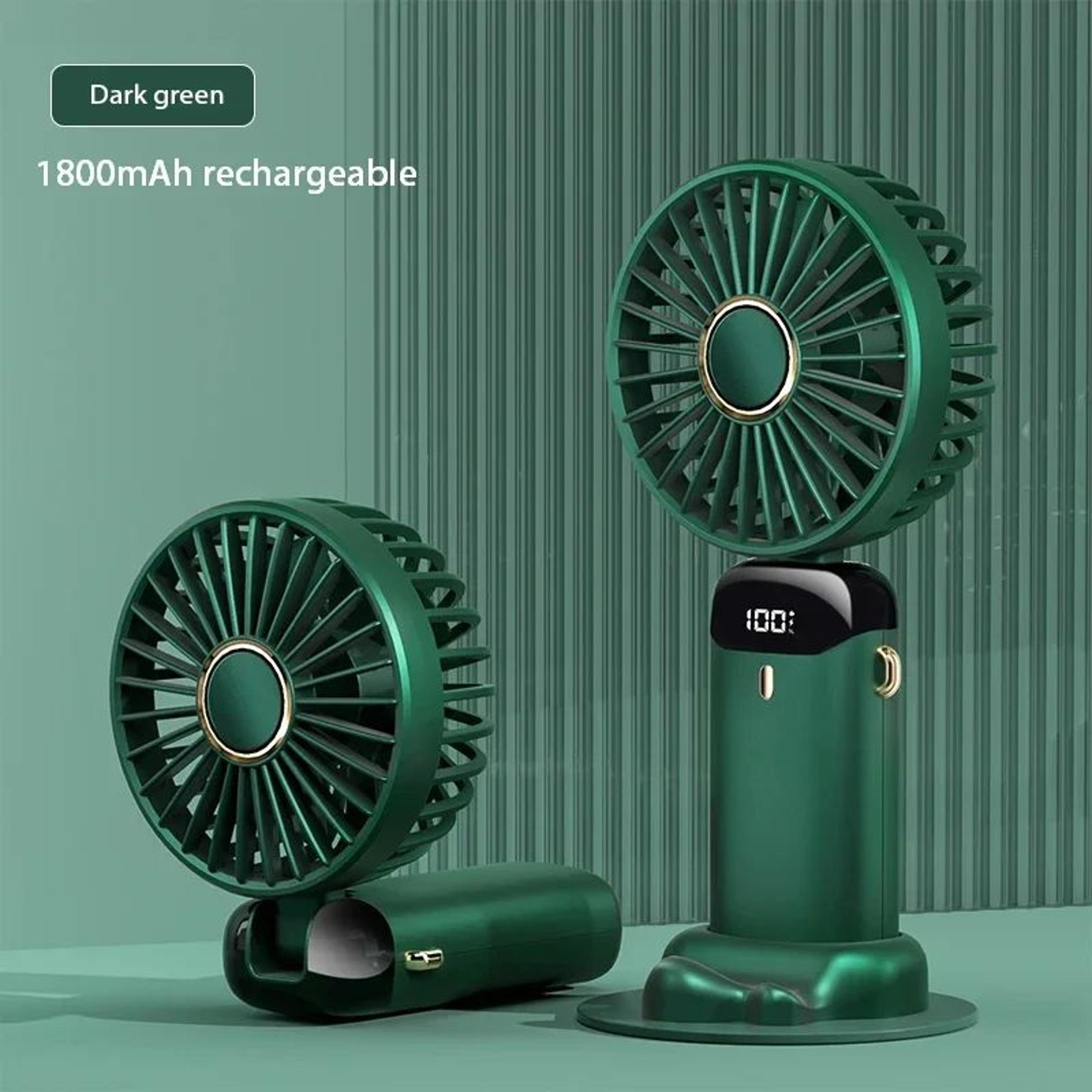 CoolFlex Portable Mini Fan  Foldable Neck Hanging USB Rechargeable Fan With Display 3