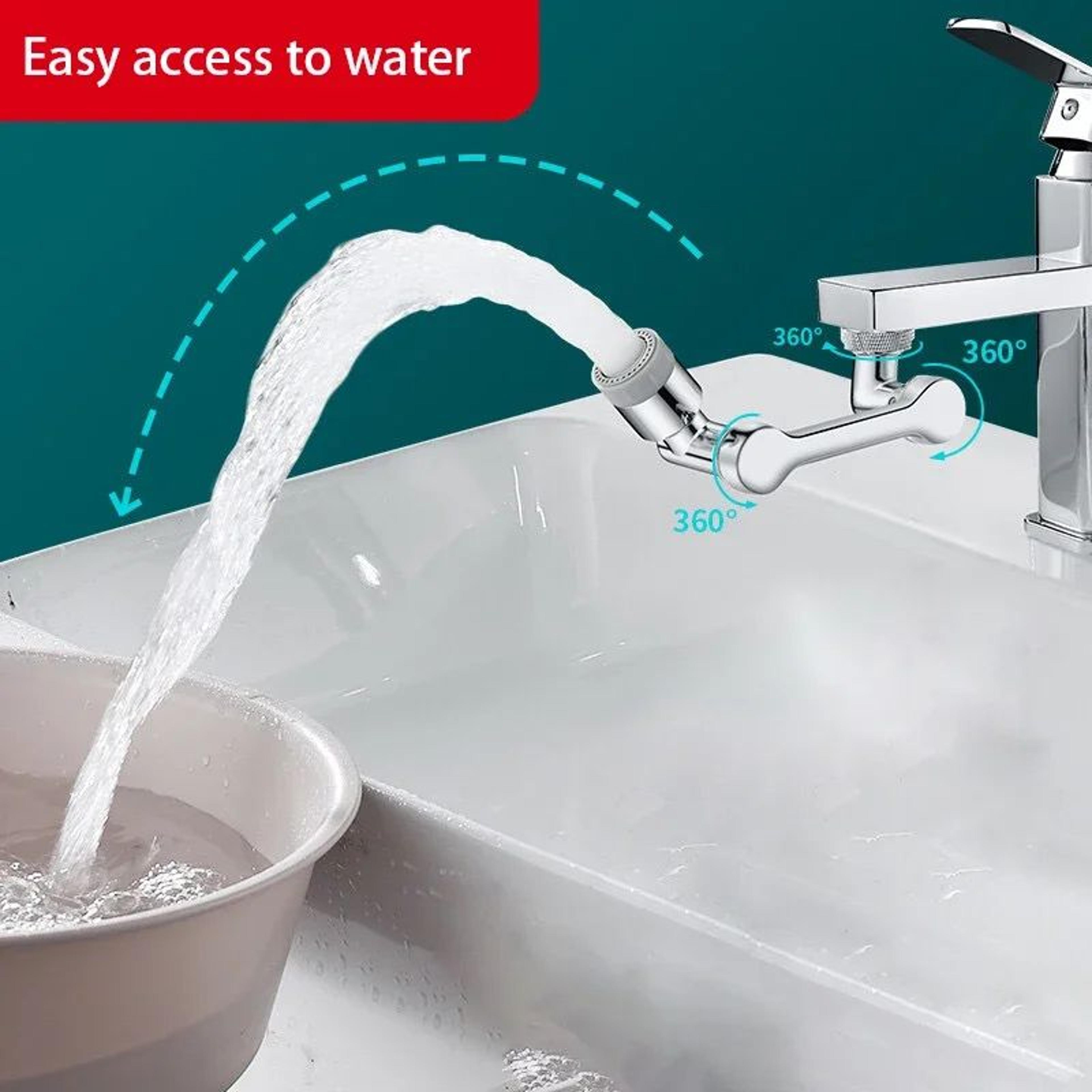 FlexFlow 1080 Rotatable Faucet Sprayer Head  Universal Tap Extender With Dual Spray Modes 3