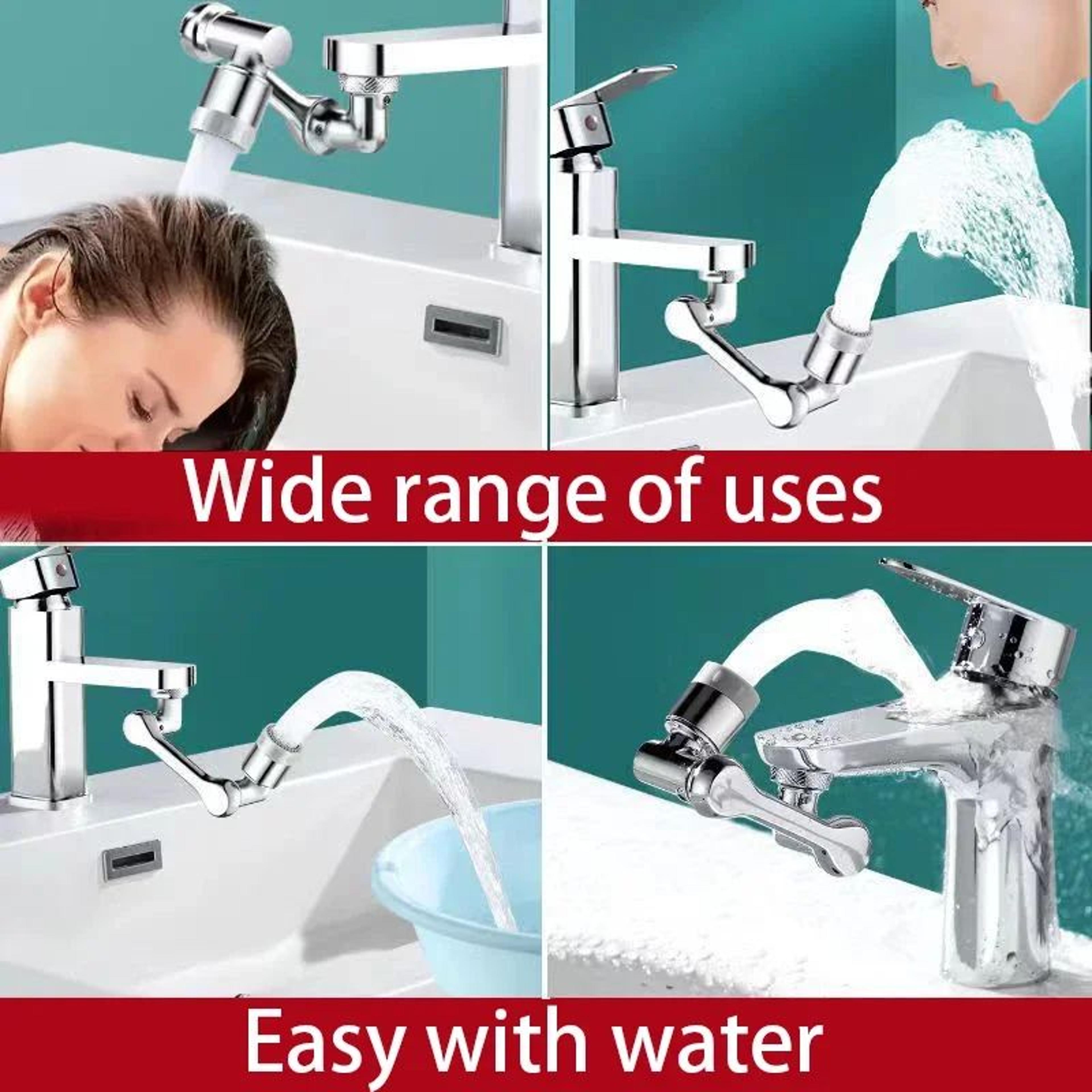 FlexFlow 1080 Rotatable Faucet Sprayer Head  Universal Tap Extender With Dual Spray Modes 4