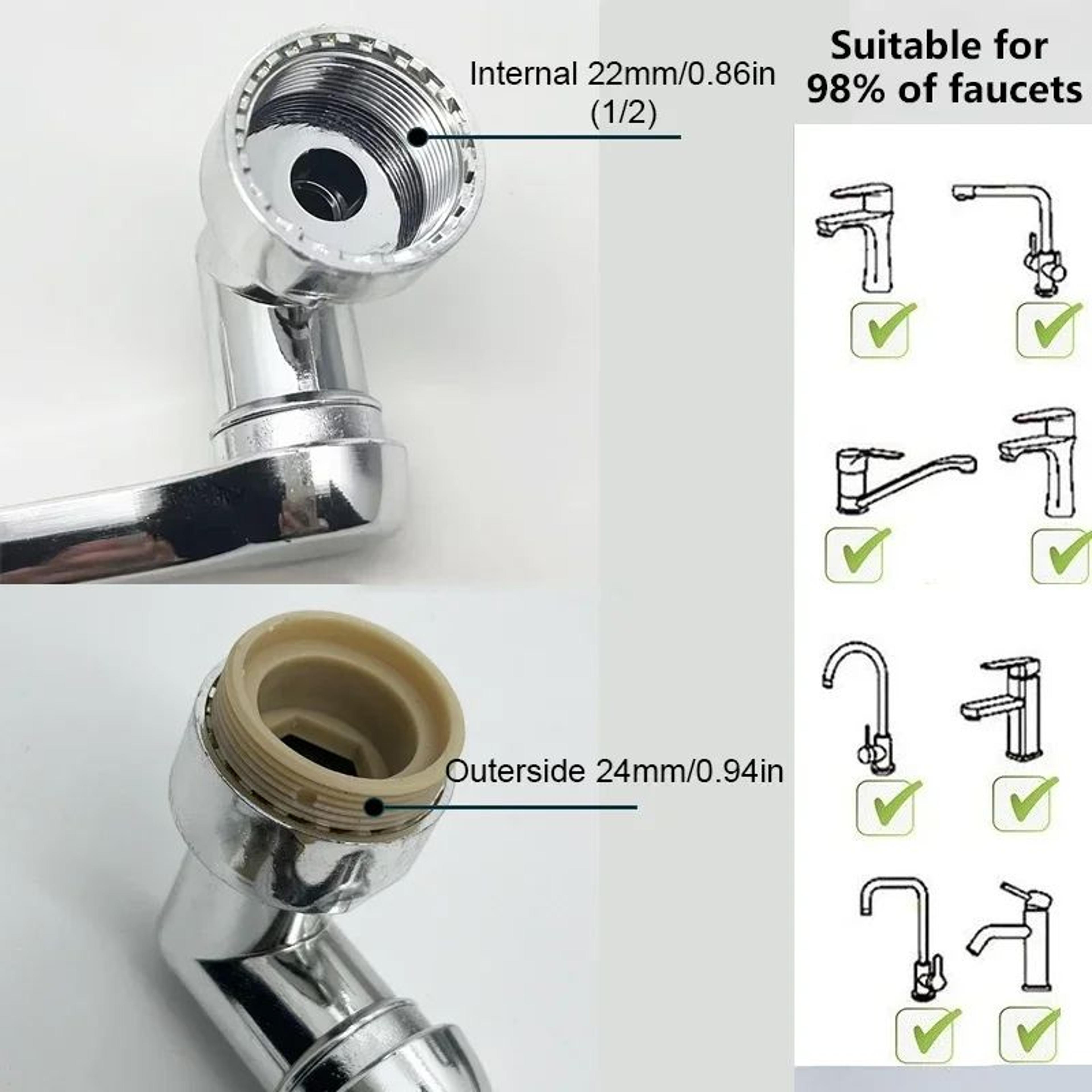 FlexFlow 1080 Rotatable Faucet Sprayer Head  Universal Tap Extender With Dual Spray Modes 5
