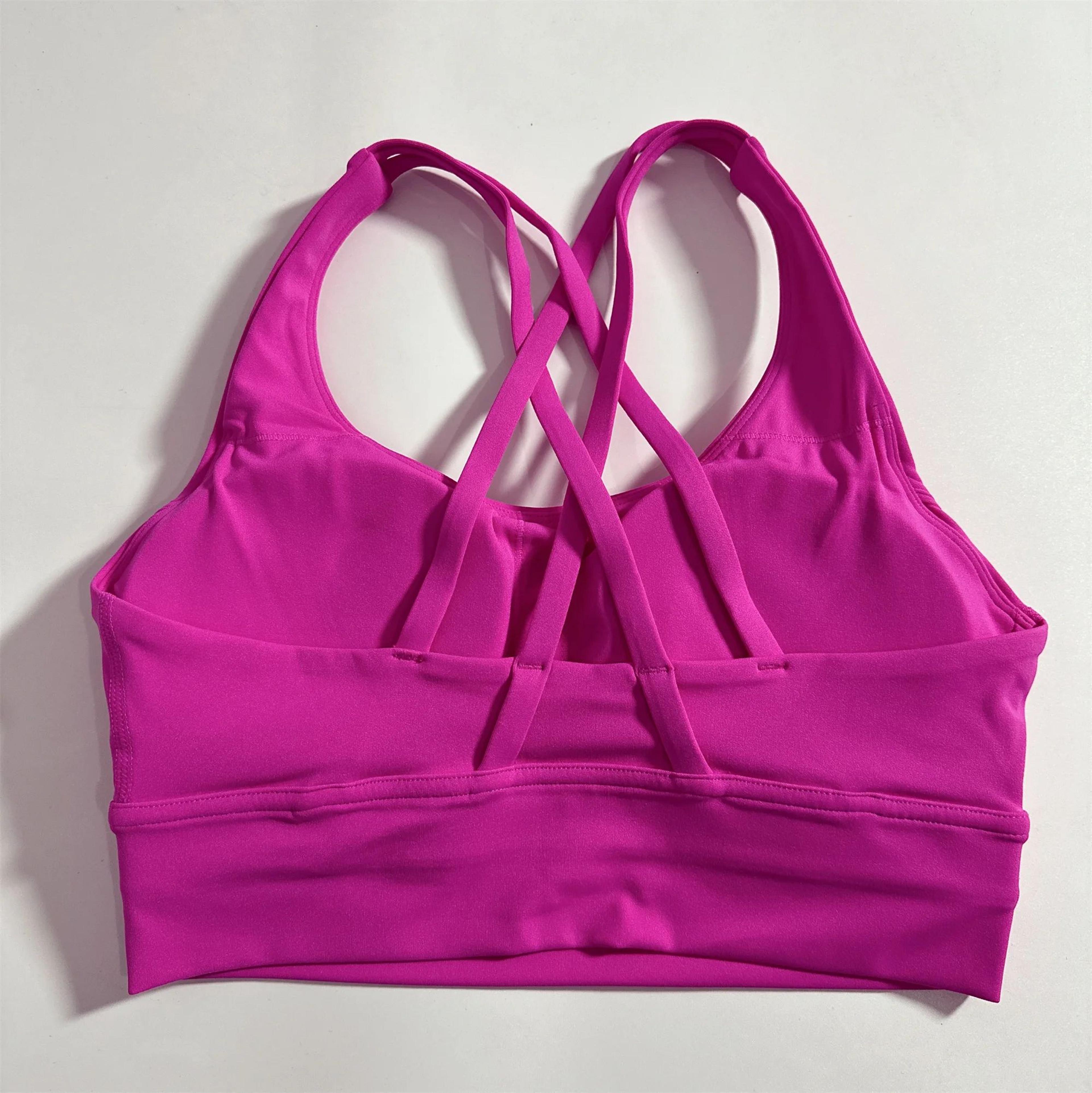 Performance Cross Back Sports Bra  Supportive Women Fitness Bra With PushUp Chest Pads 18