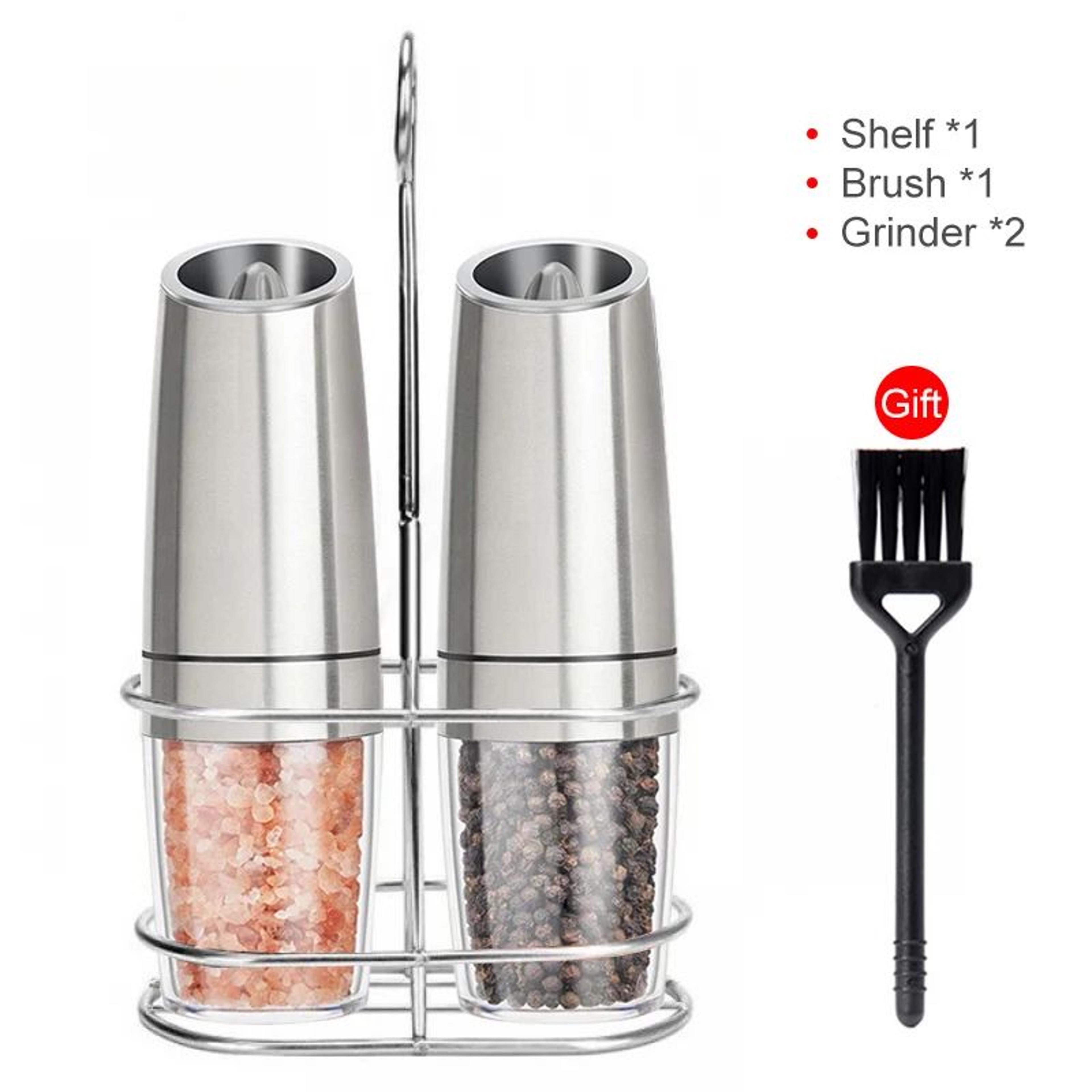 GrindEase Gravity Electric Pepper Mill Set  Electric Pepper Mill With LED Precision 6