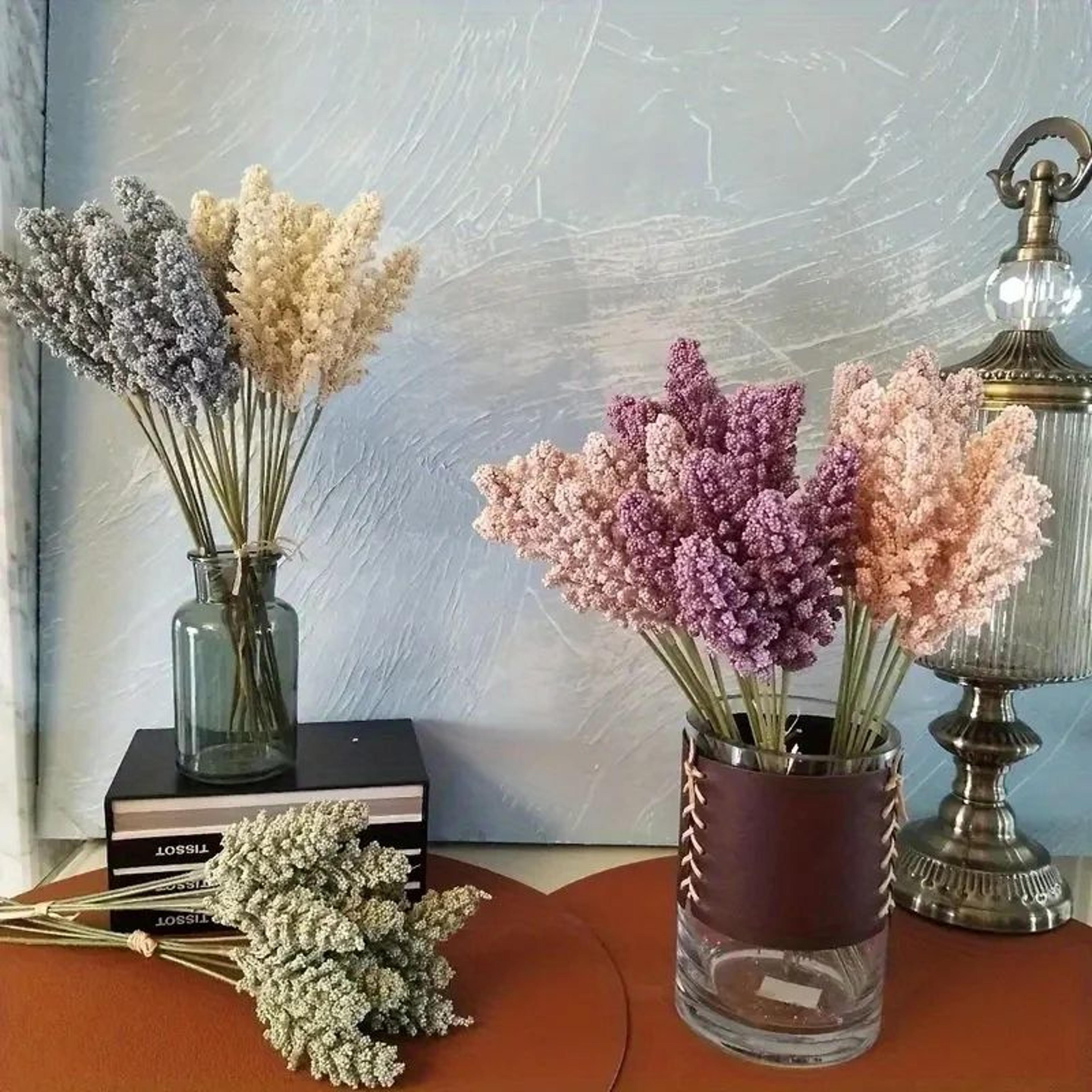 Artificial Lavender Flower Bouquets  18Piece Mini Faux Flowers For Weddings  DIY Decor 1