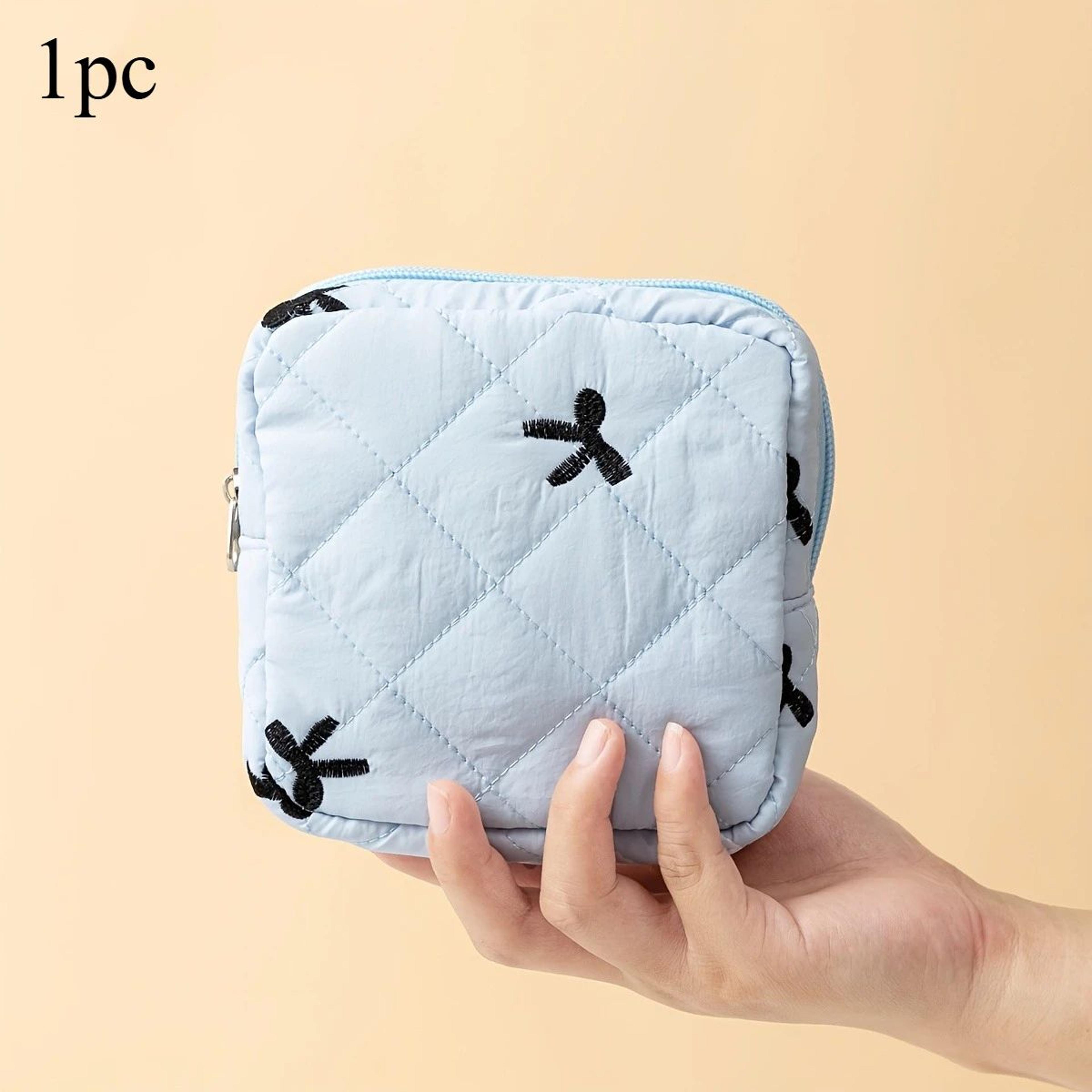Bow Pattern Sanitary Pad Storage Pouch  Portable Feminine Organizer  Cosmetic Bag For Women 9