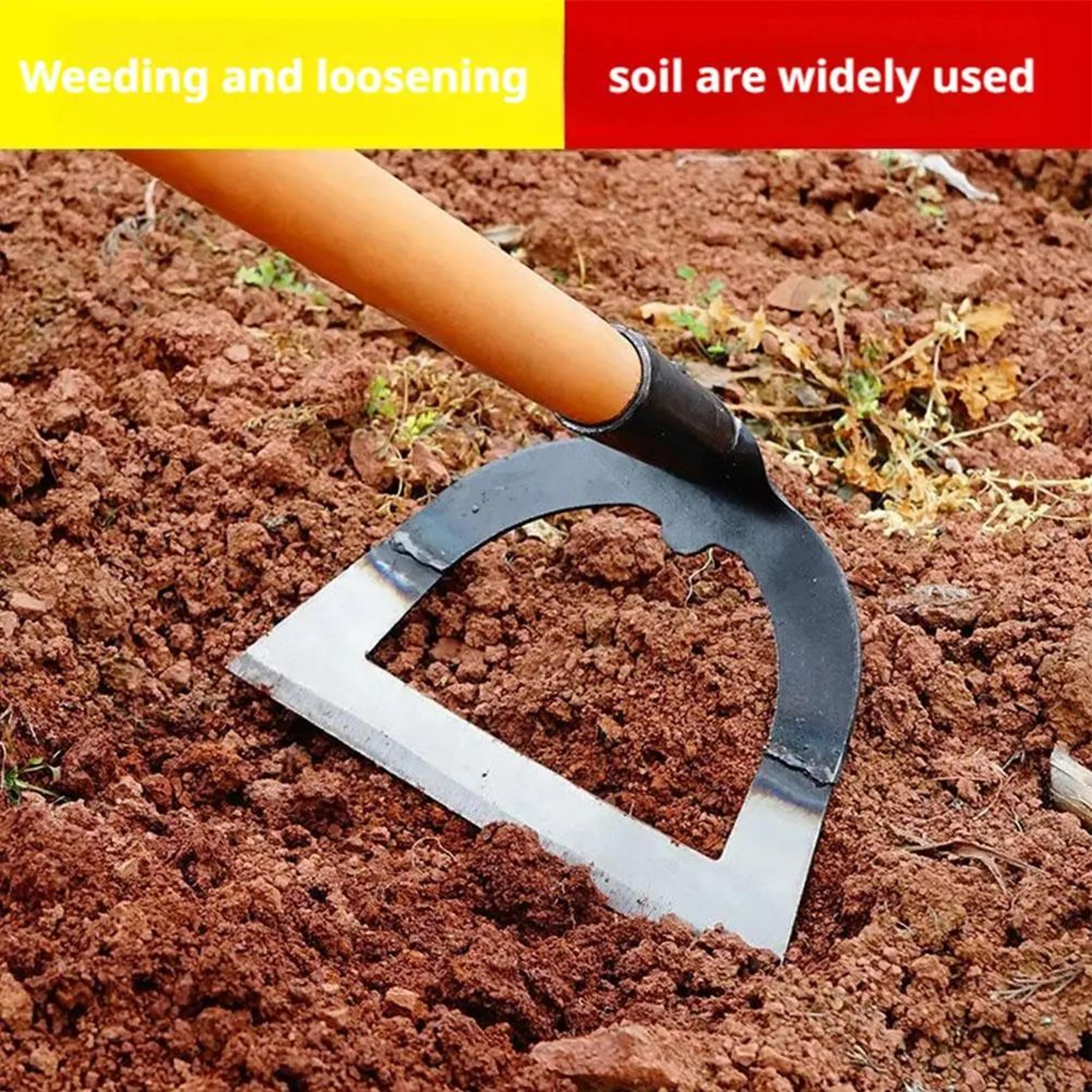 Steel Hollow Hoe Hand Weeder  LaborSaving Garden Weeding And Soil Loosening Tool 3