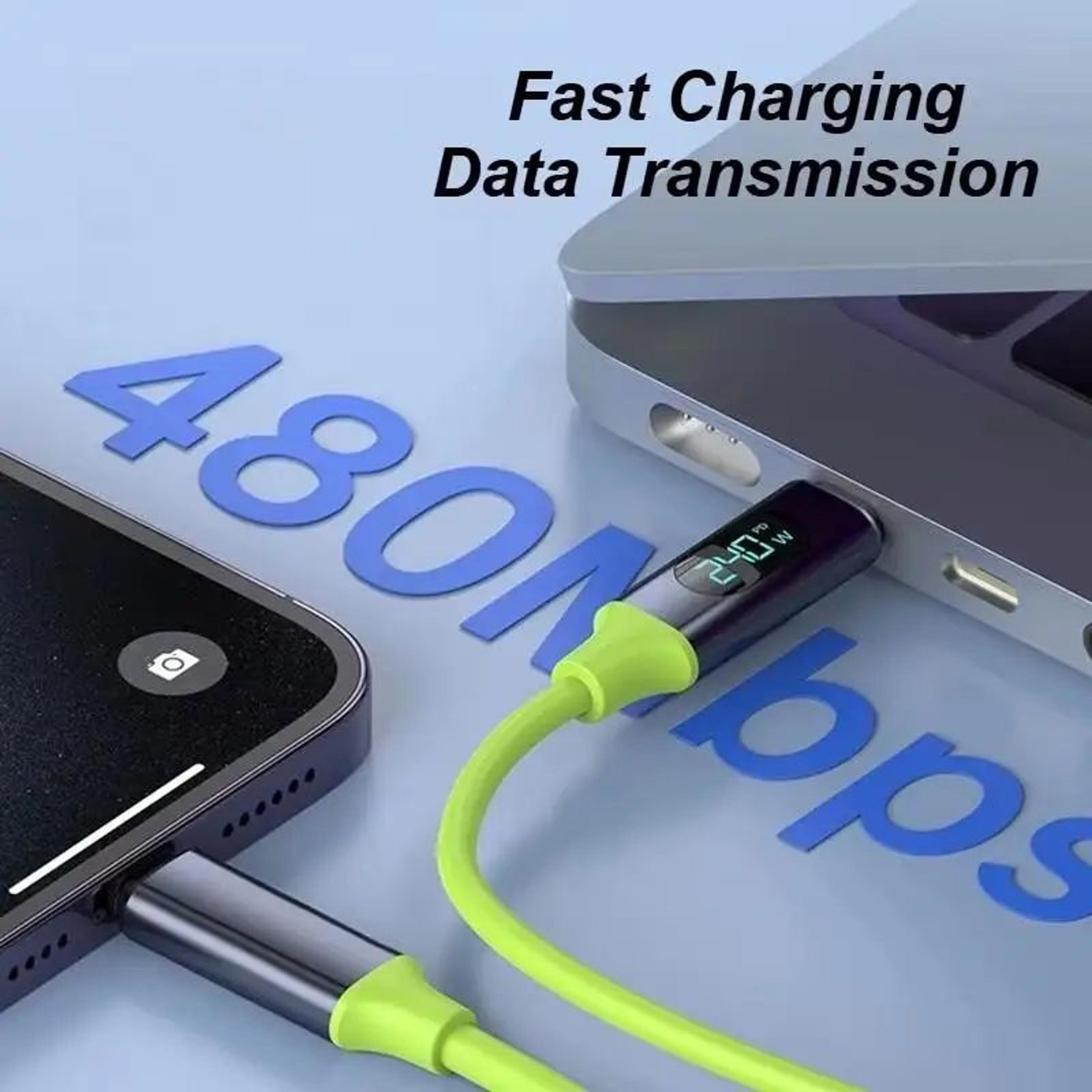 PowerLink 240W USBC Fast Charging Cable  Dual TypeC HighSpeed Data  Power Cord 1