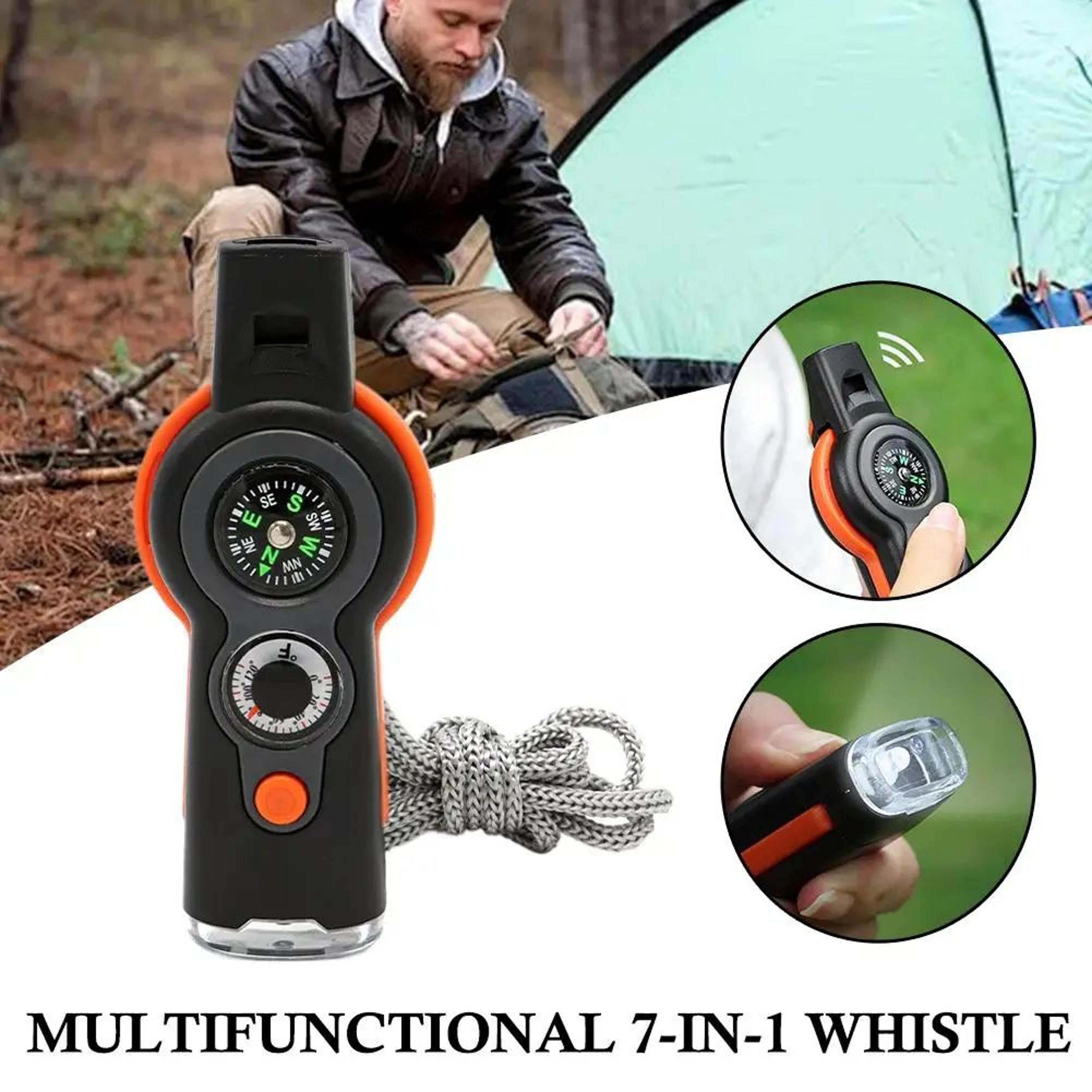 SurvivalGuard 7in1 Emergency Whistle  LED Compass  Outdoor Safety Tool 1