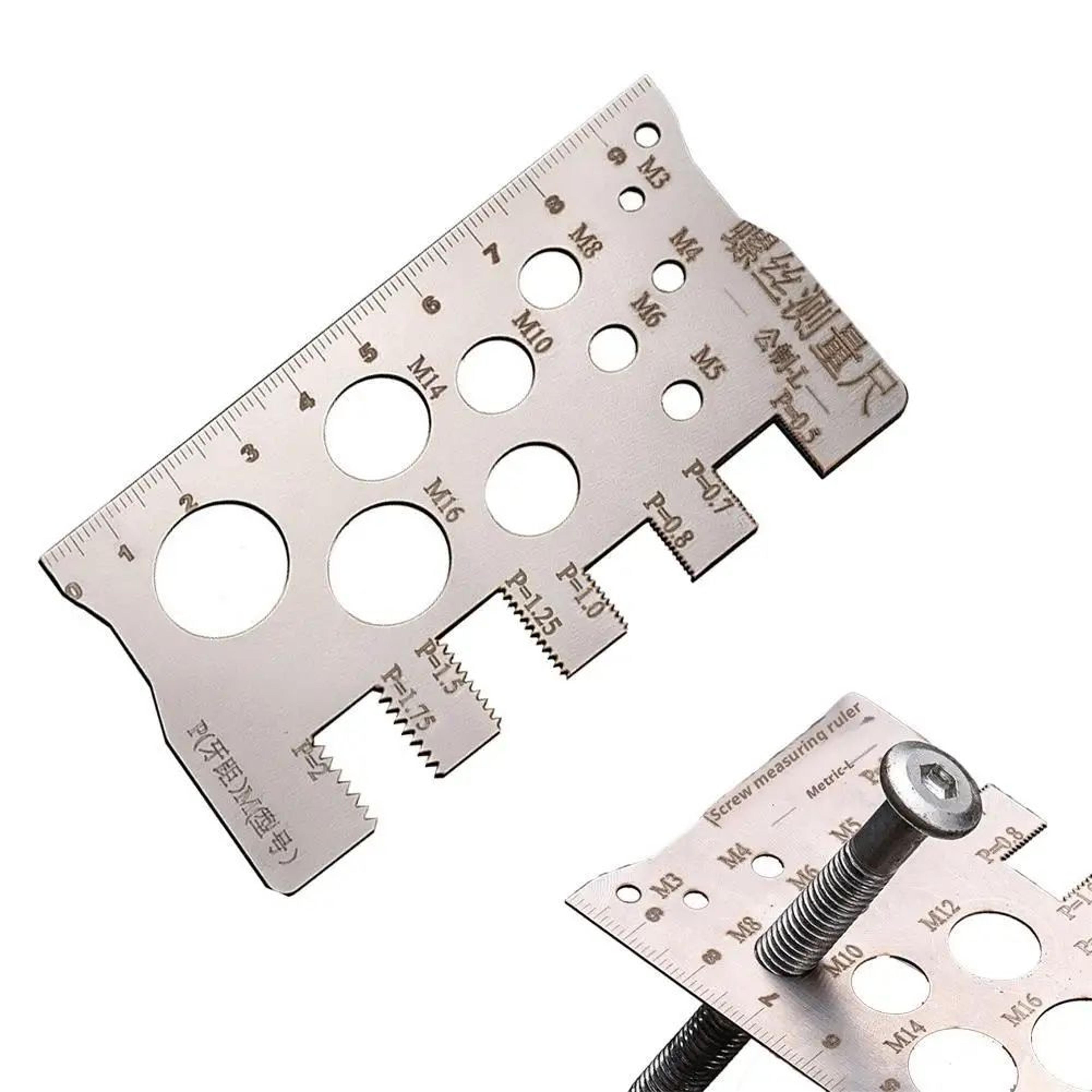 PrecisionPro Stainless Steel Screw Measuring Ruler  HighAccuracy Metric LShaped Gauge 1