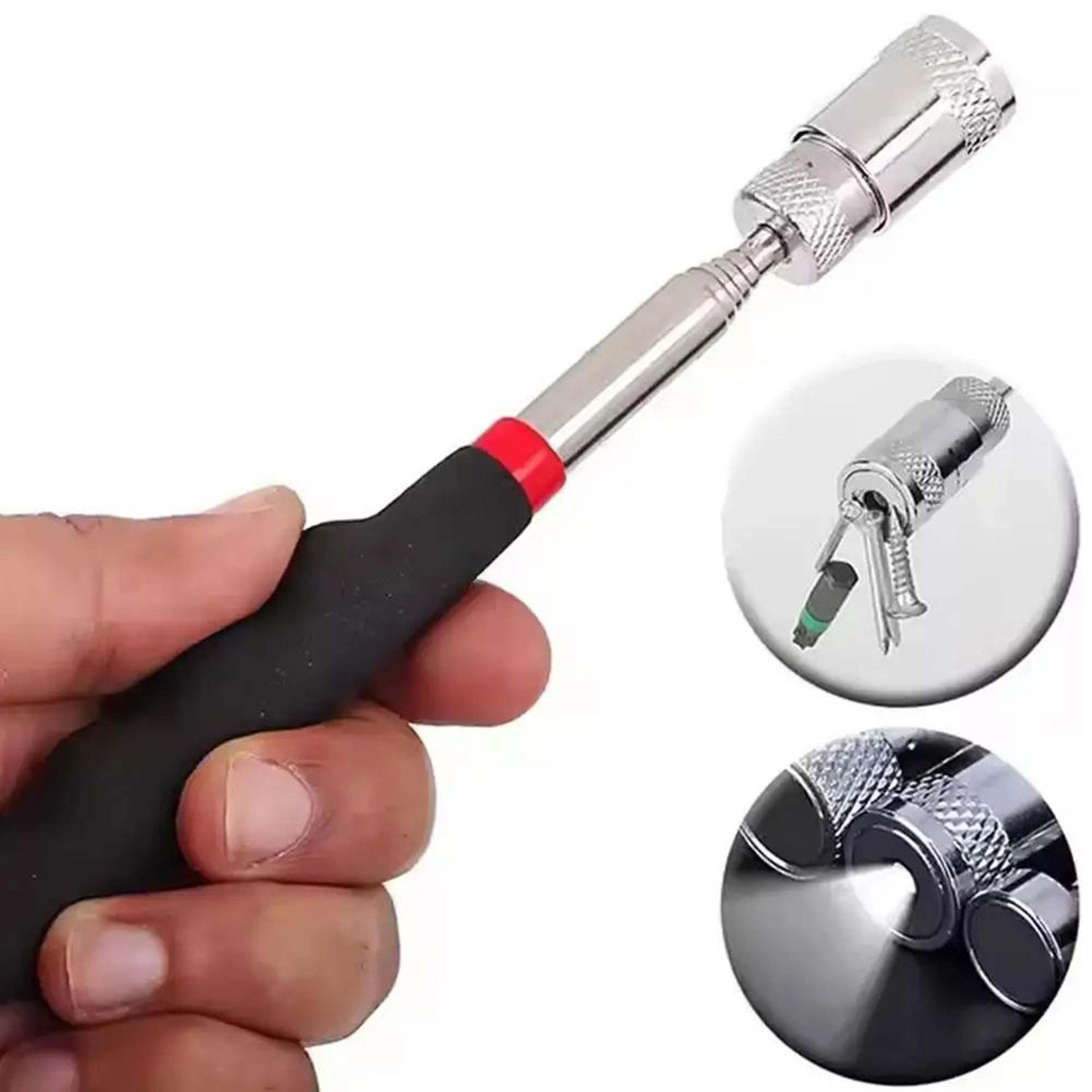 FlexReach Magnetic Telescopic Pickup Tool  Extendable Magnet Inspection Mirror  Flashlight Kit 0