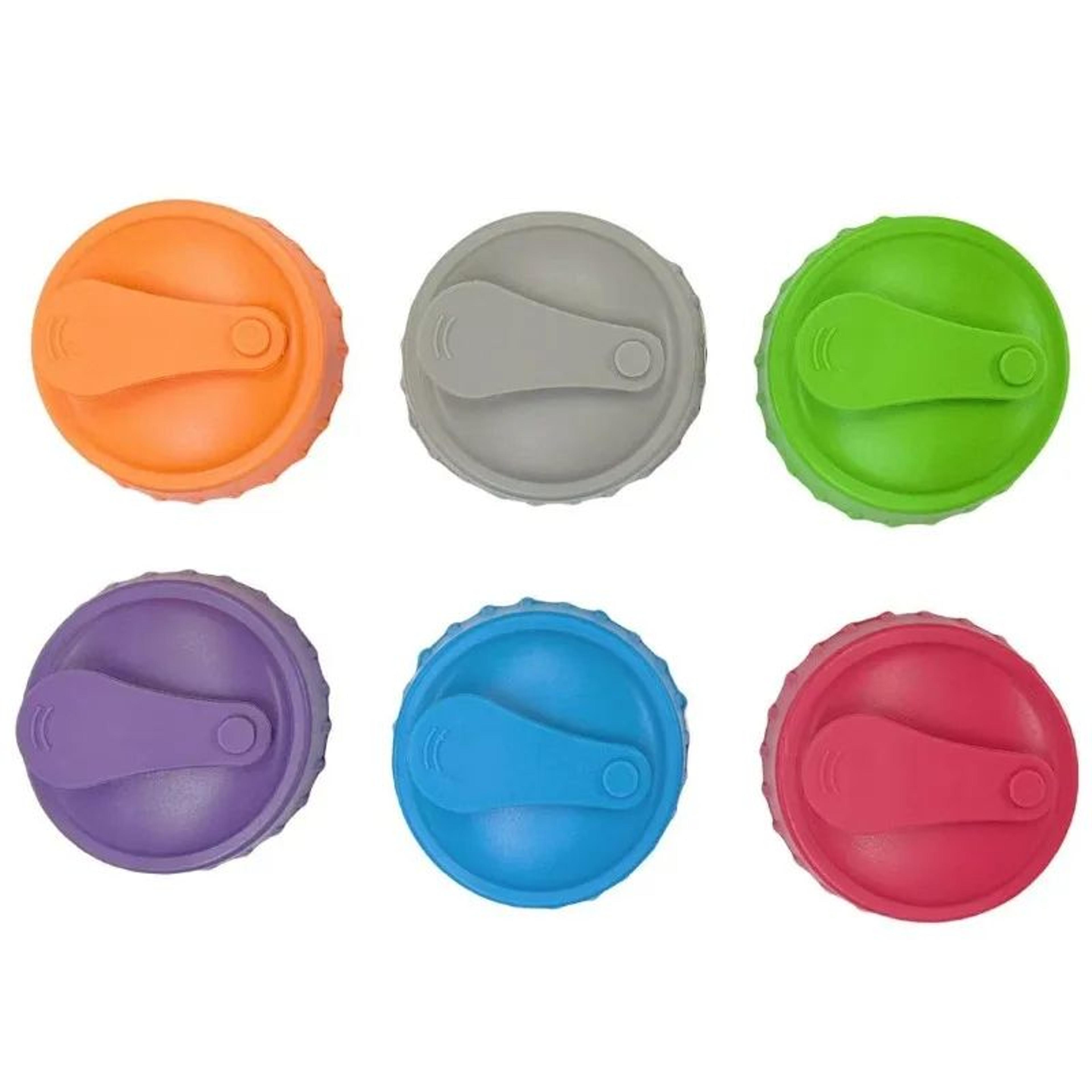SipSeal Reusable Silicone Can Lids  Protective Covers For Soda Beer  Juice Cans 6 Pack 6