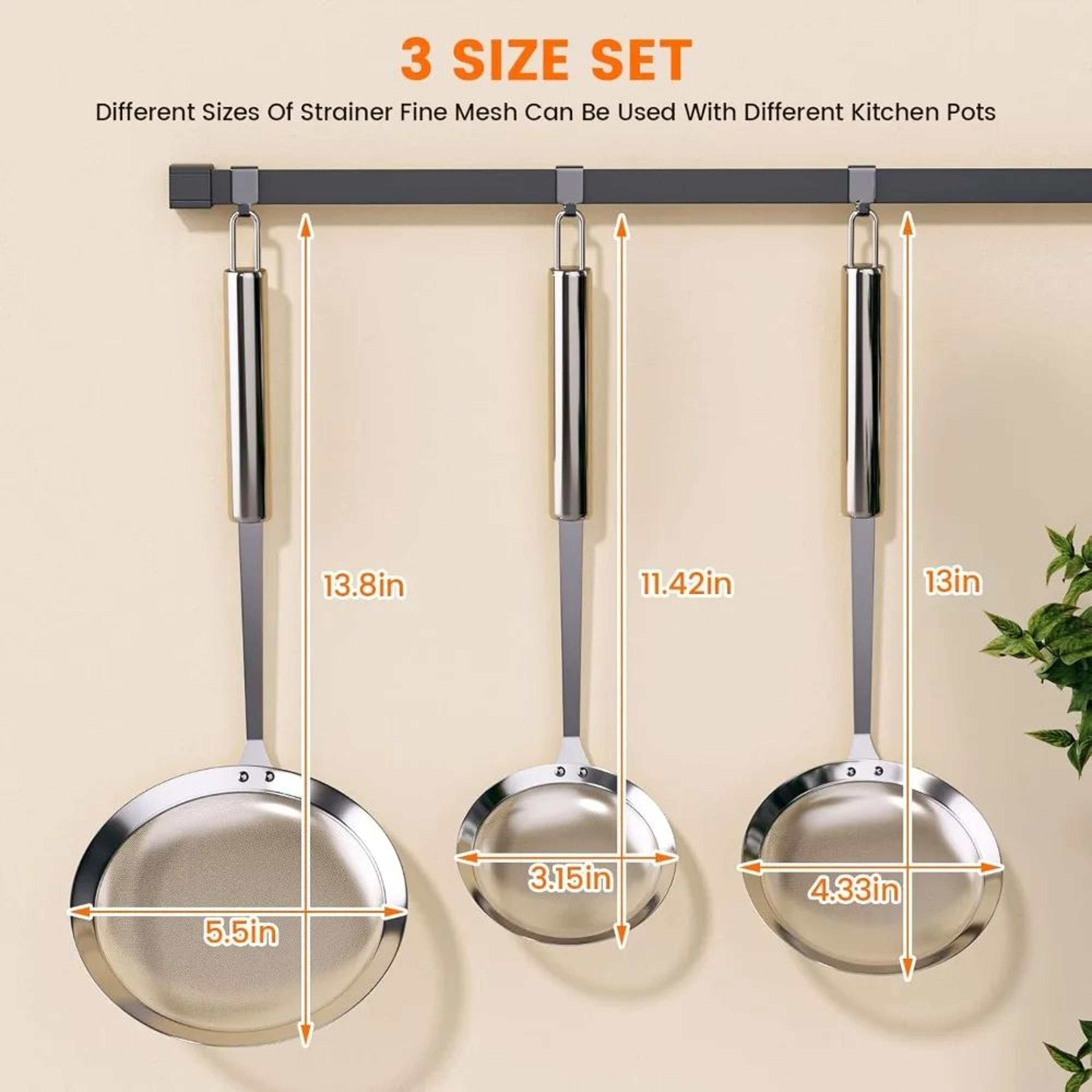 PureSkim Stainless Steel Skimmer Spoon  Fine Mesh Oil  Foam Strainer For Cooking 3
