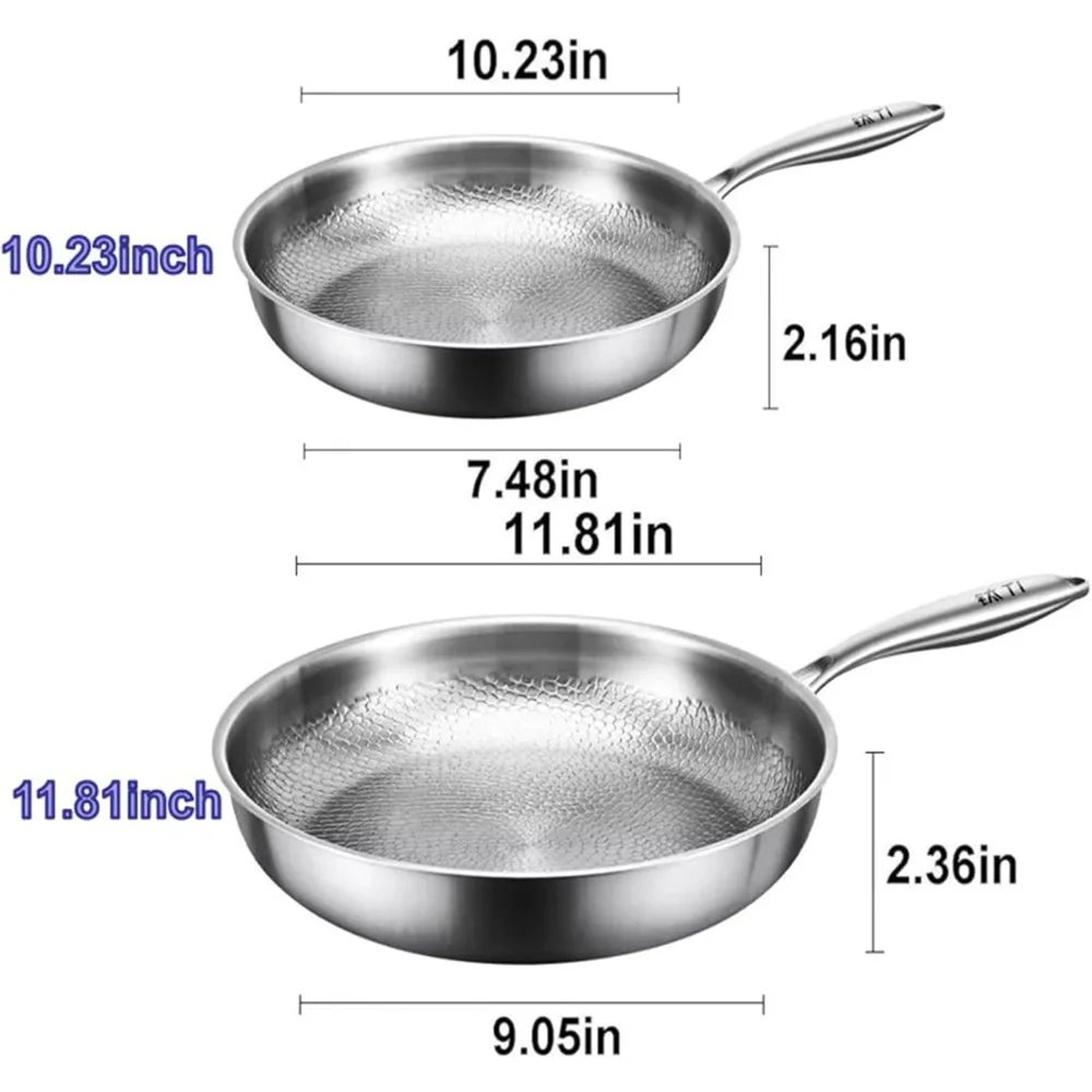Titanium Alloy Frying Pan With Lid  Uncoated NonStick Titanium Cookware For Everyday Cooking 2
