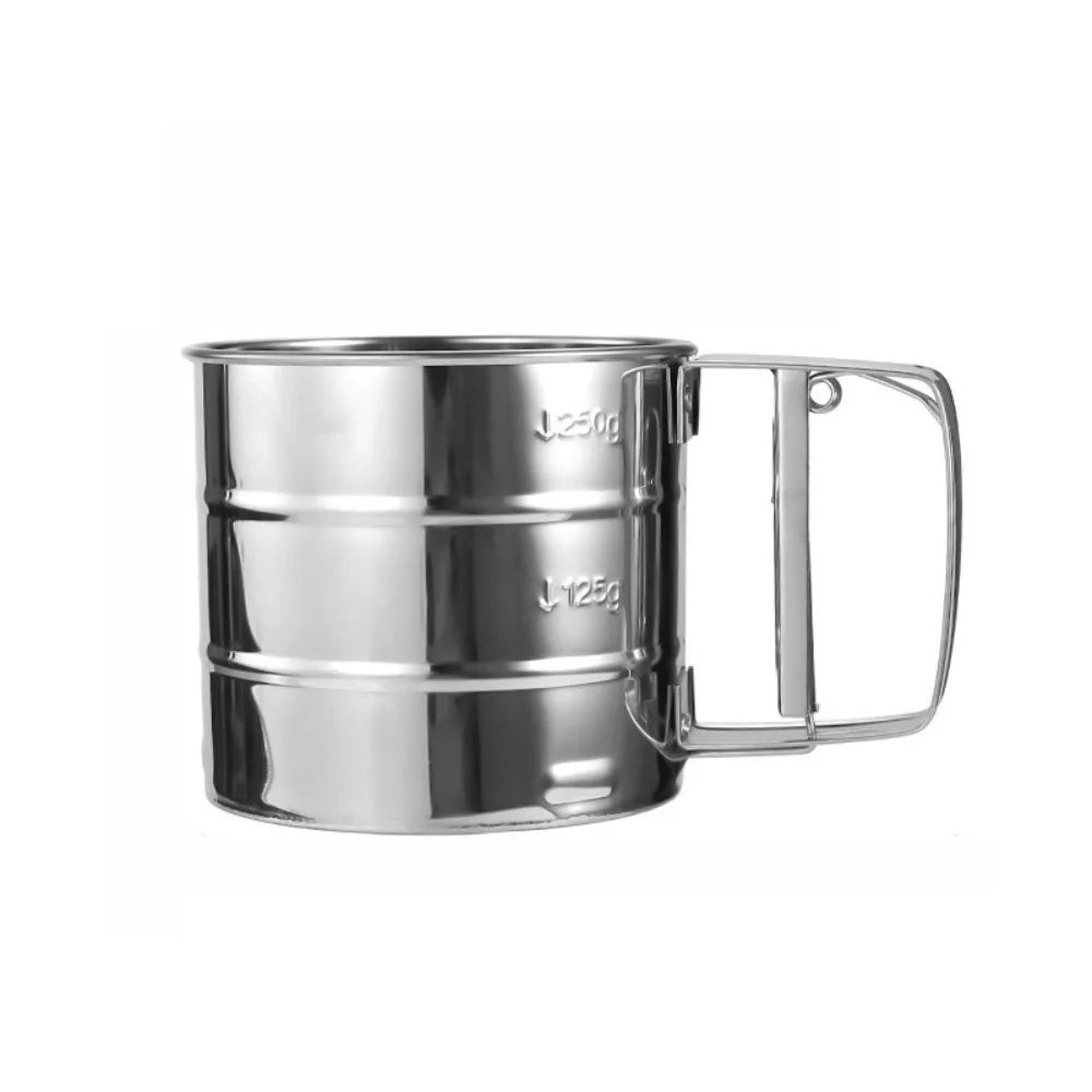Stainless Steel Flour Sieve Cup  Fine Mesh SemiAutomatic Baking  Coffee Sifter 6
