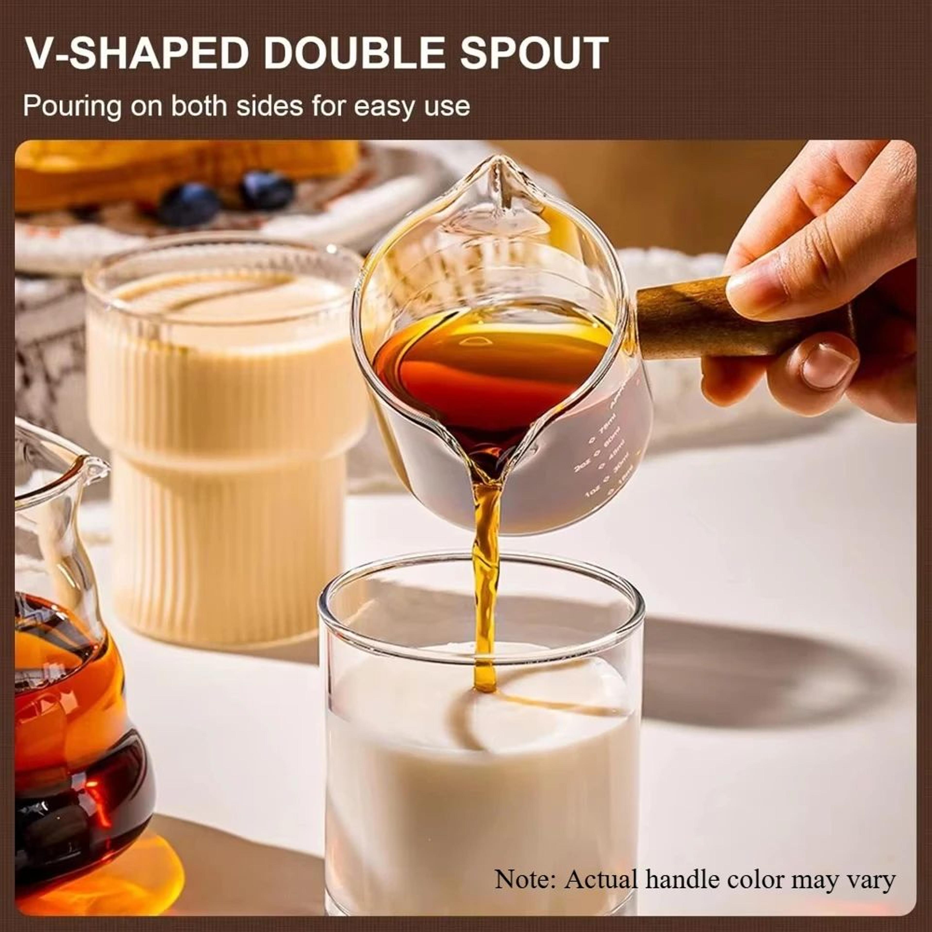 Italian Glass Espresso Measuring Cup With Handle  35oz Double Spout Coffee Cup With Scale 2