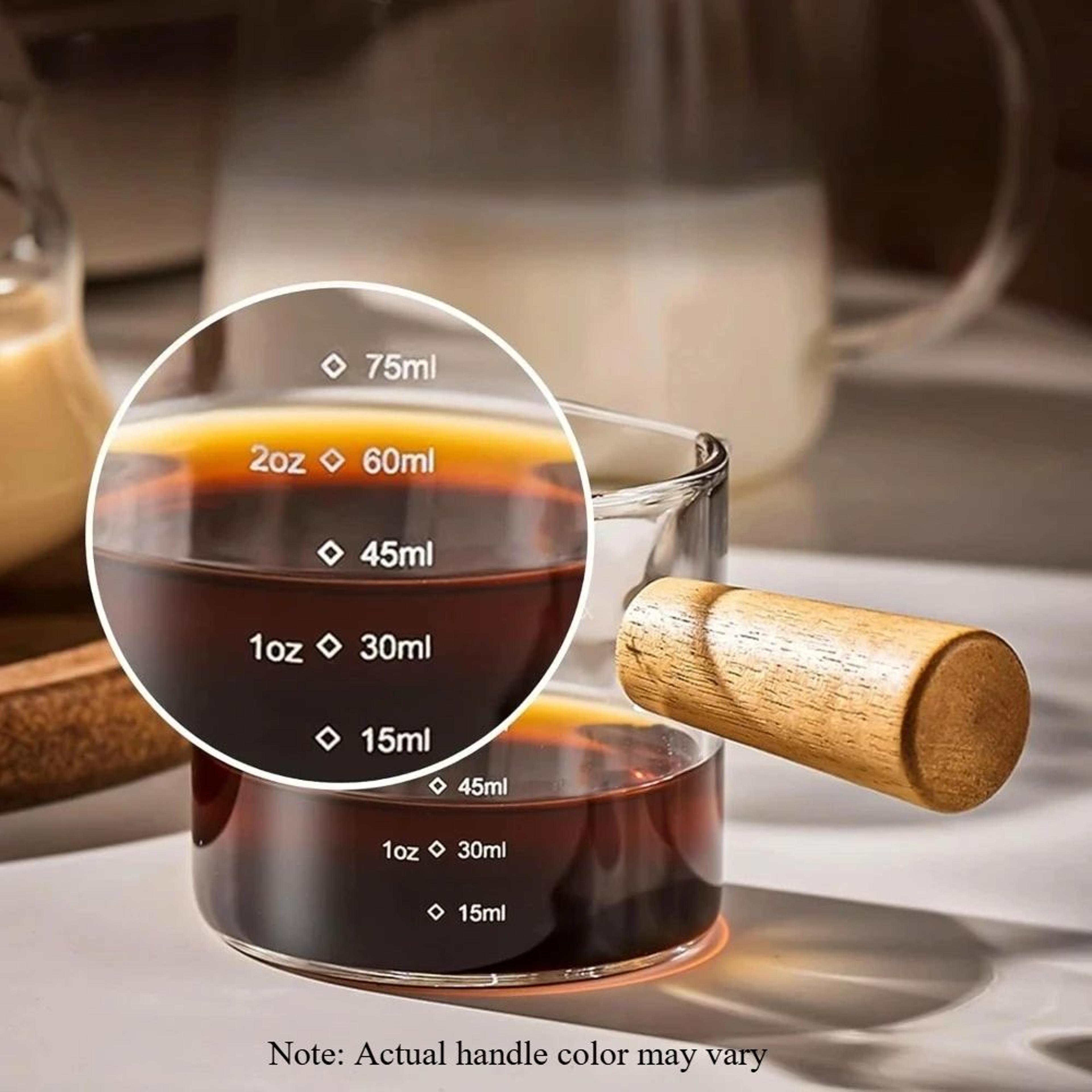 Italian Glass Espresso Measuring Cup With Handle  35oz Double Spout Coffee Cup With Scale 4