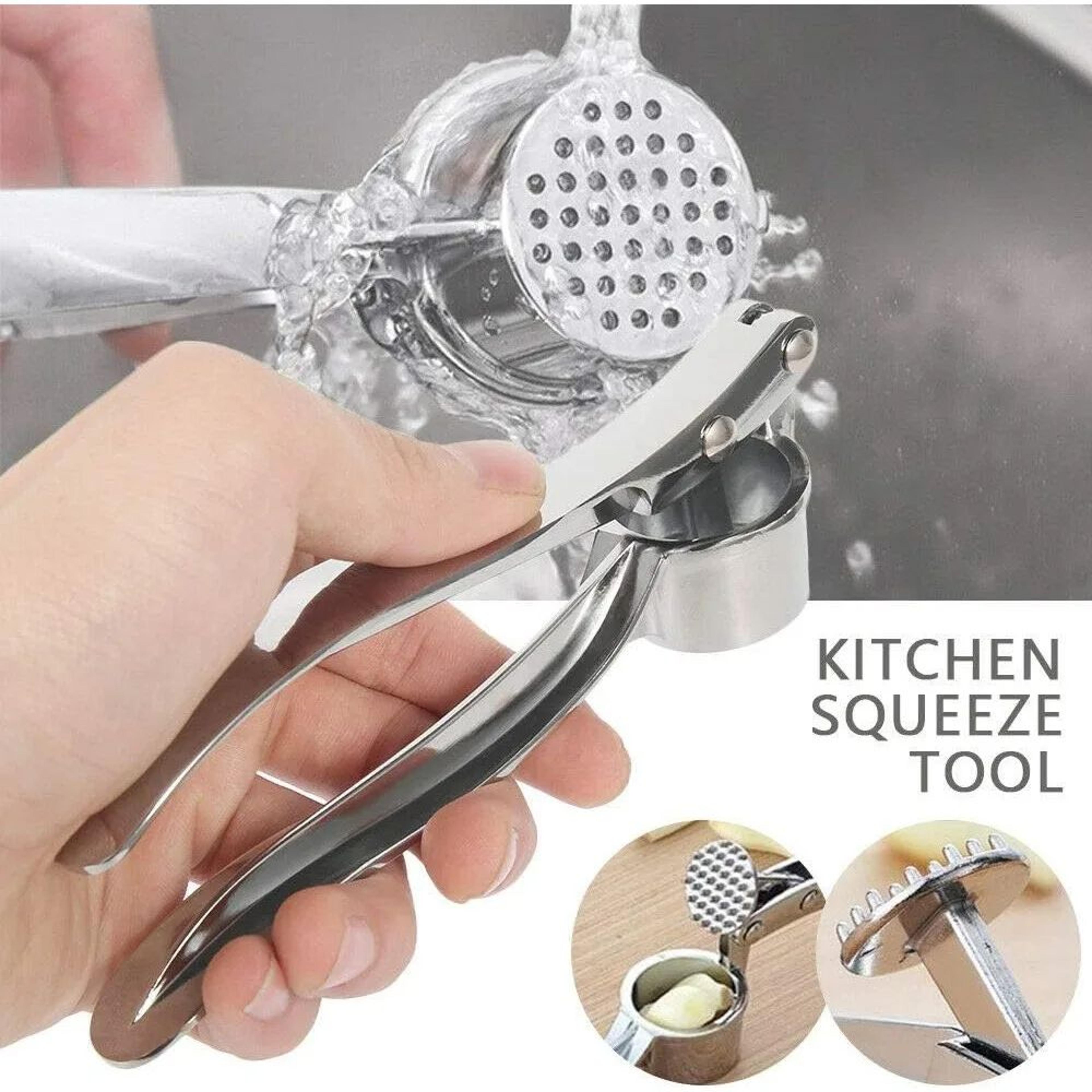 HeavyDuty Stainless Steel Garlic Press  Ginger Crusher  EasyClean Kitchen Squeezer 3
