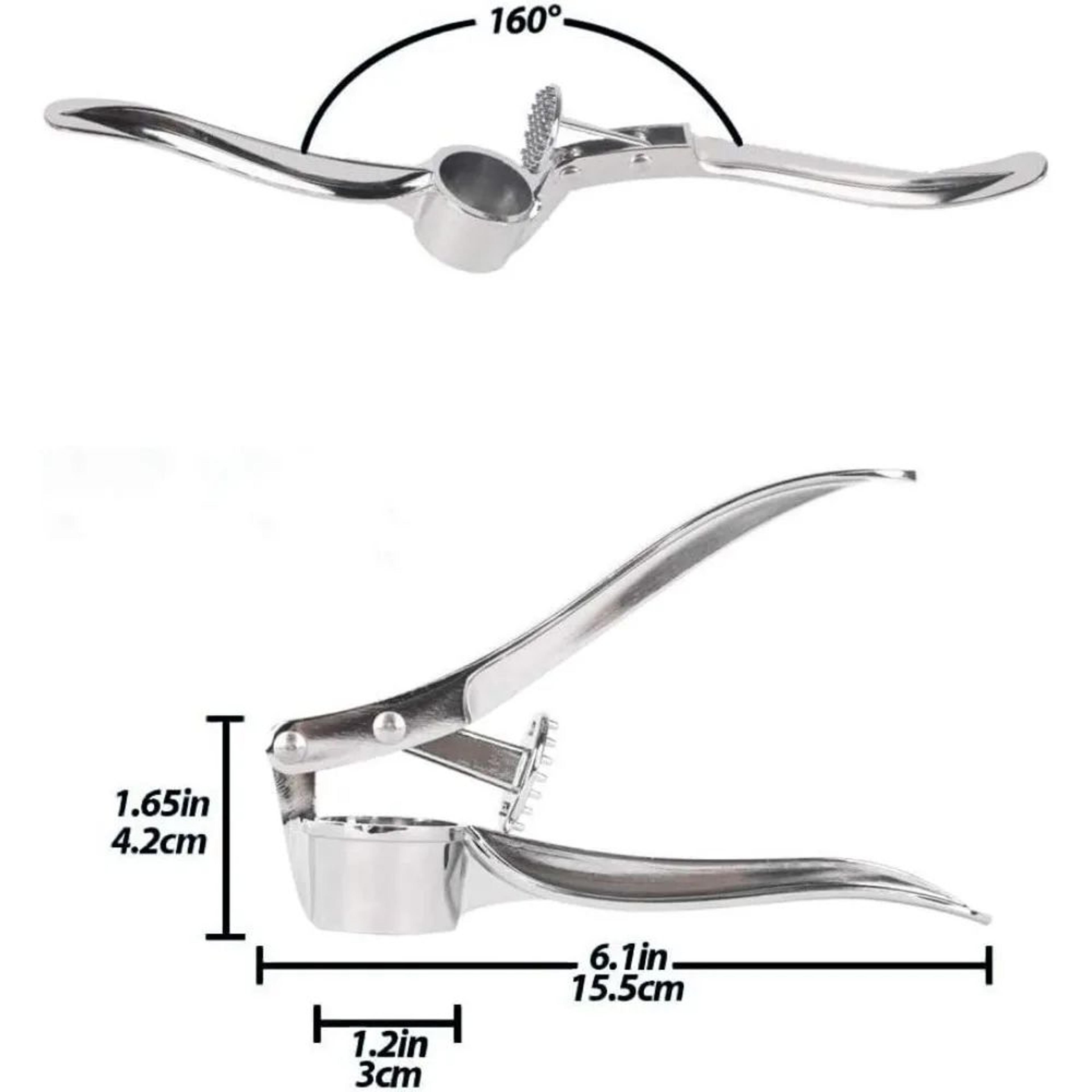 HeavyDuty Stainless Steel Garlic Press  Ginger Crusher  EasyClean Kitchen Squeezer 4