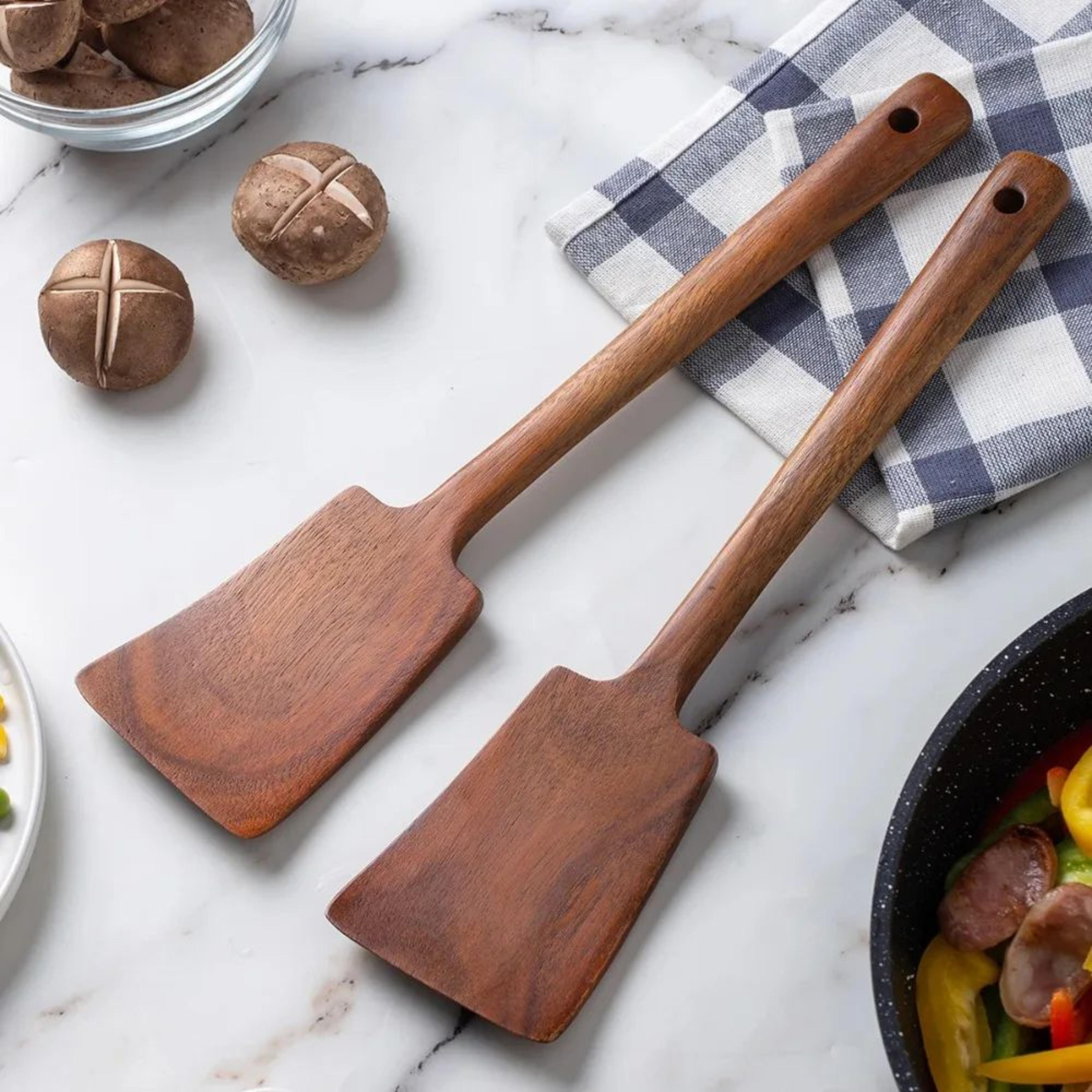 Natural Wooden Spatula For Nonstick Cookware  Durable Wooden Cooking Spatula For Everyday Use 3