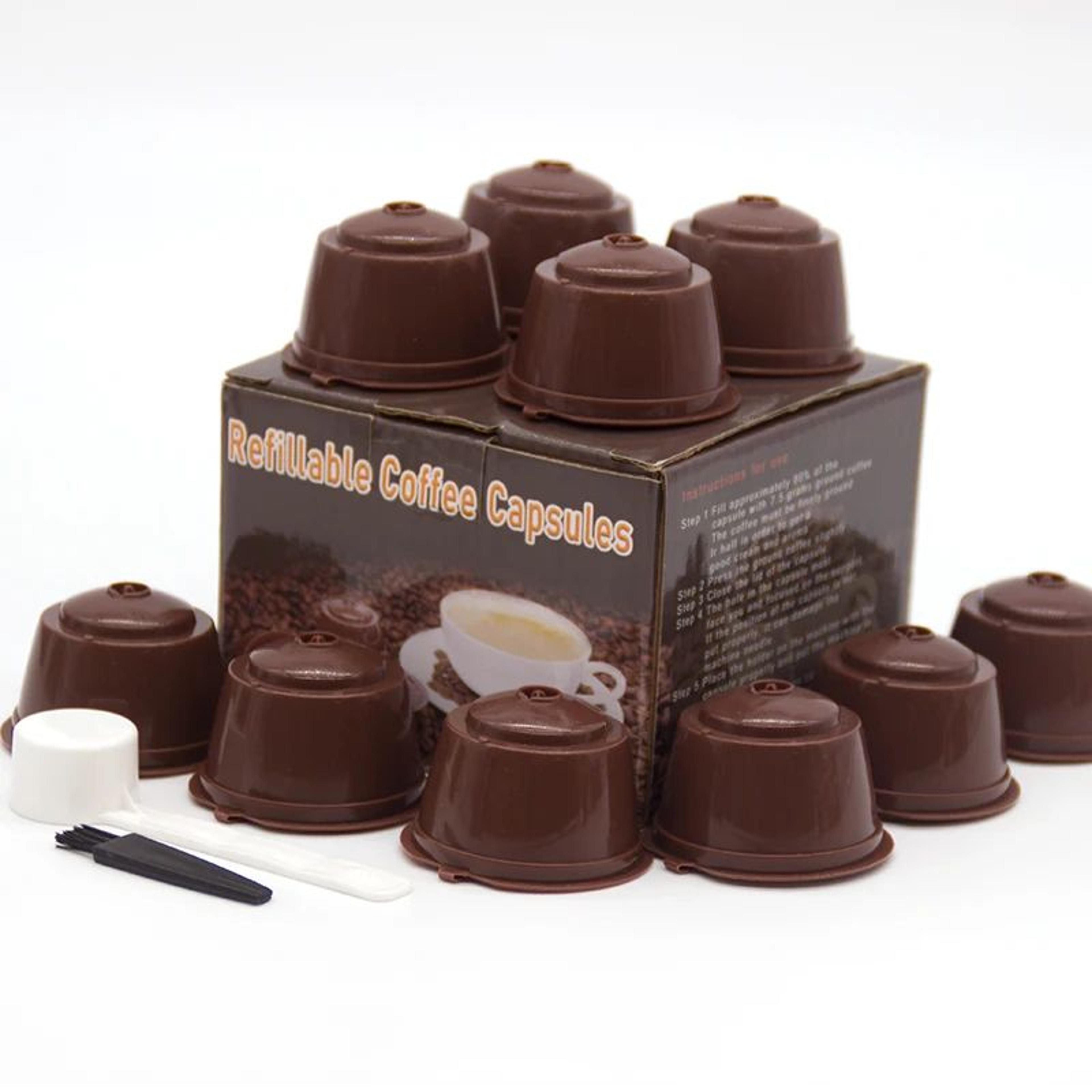 10Pack Reusable Dolce Gusto Capsules  Refillable Coffee Pods With Spoon  Cleaning Brush 4