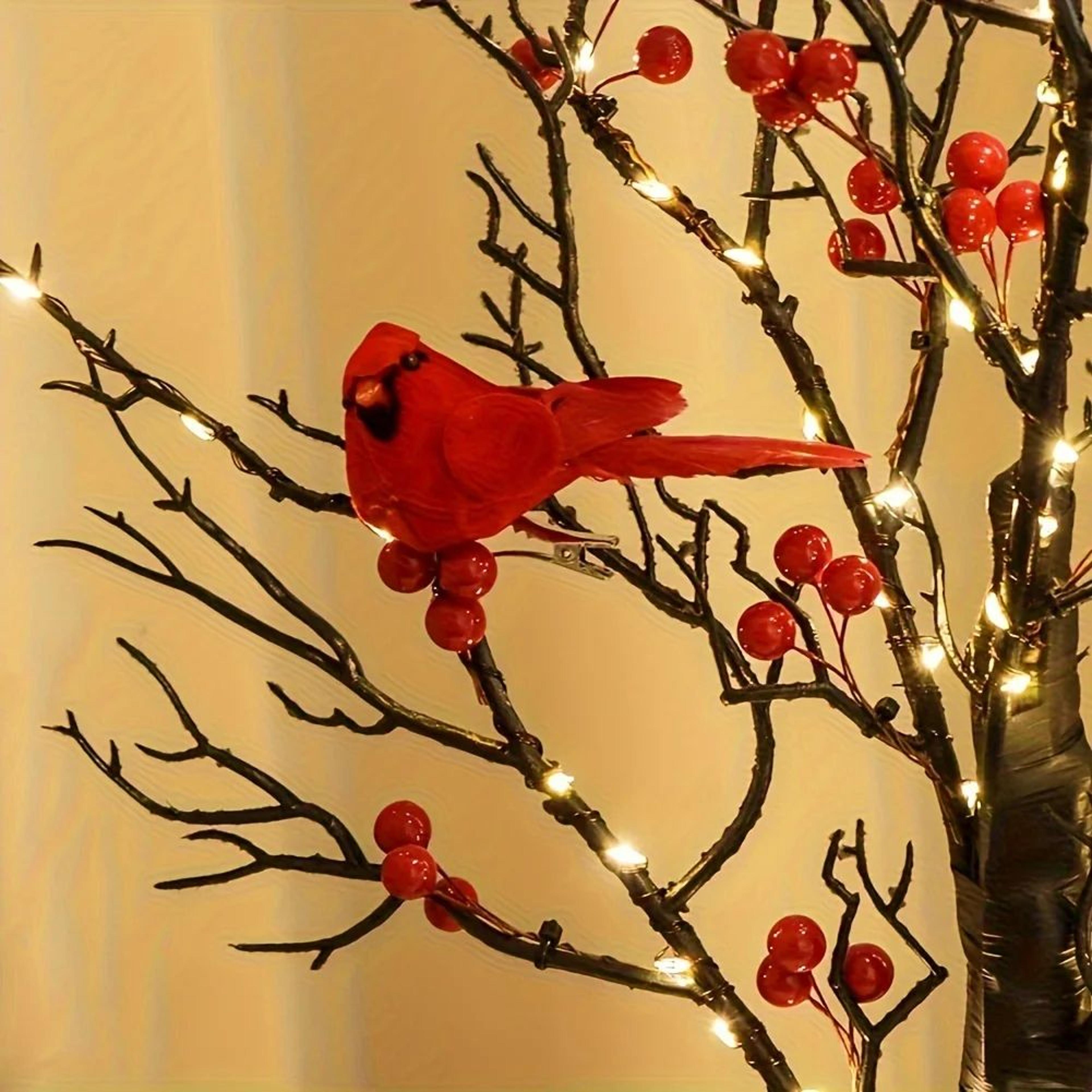 21Inch LED Bonsai Tree With Red Birds  Lighted Artificial Birch Decor For Christmas  Home 2
