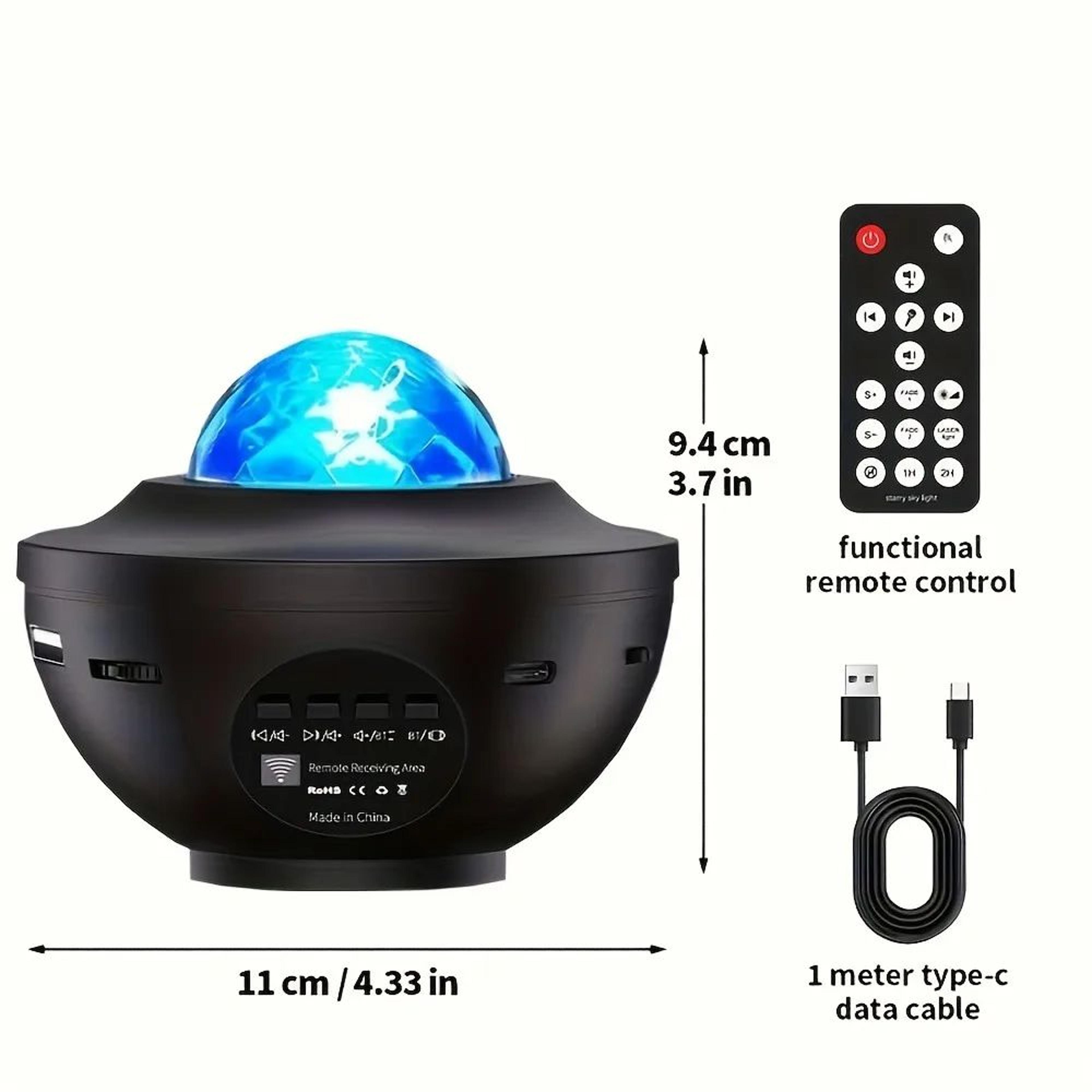Galaxy Star LED Water Ripple Projector  MultiColor USB Bedroom Night Light With Remote 3