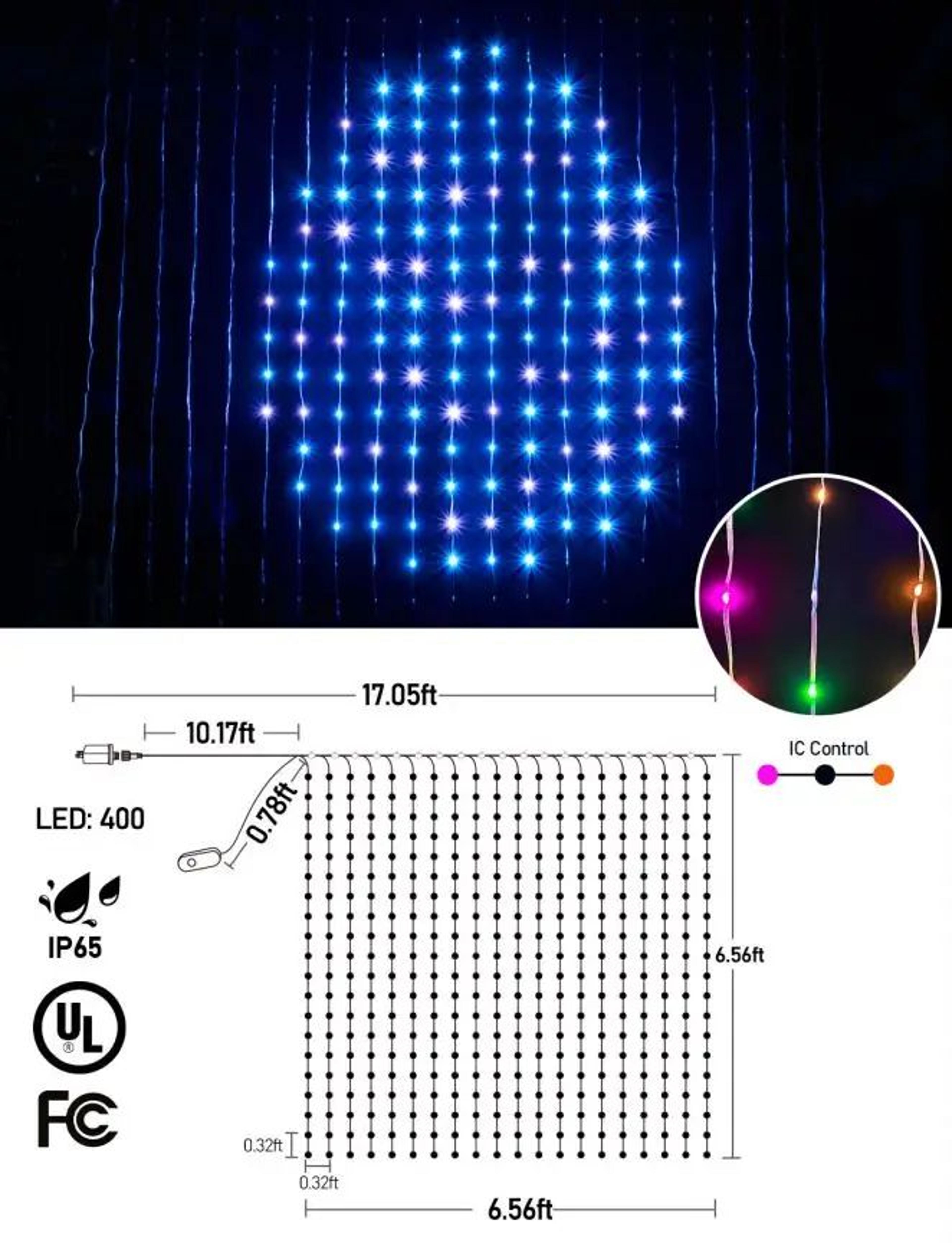 Smart 400 LED USB Curtain Lights With App Control  Music Sync  Colorful DIY LED Fairy Light Curtain 4