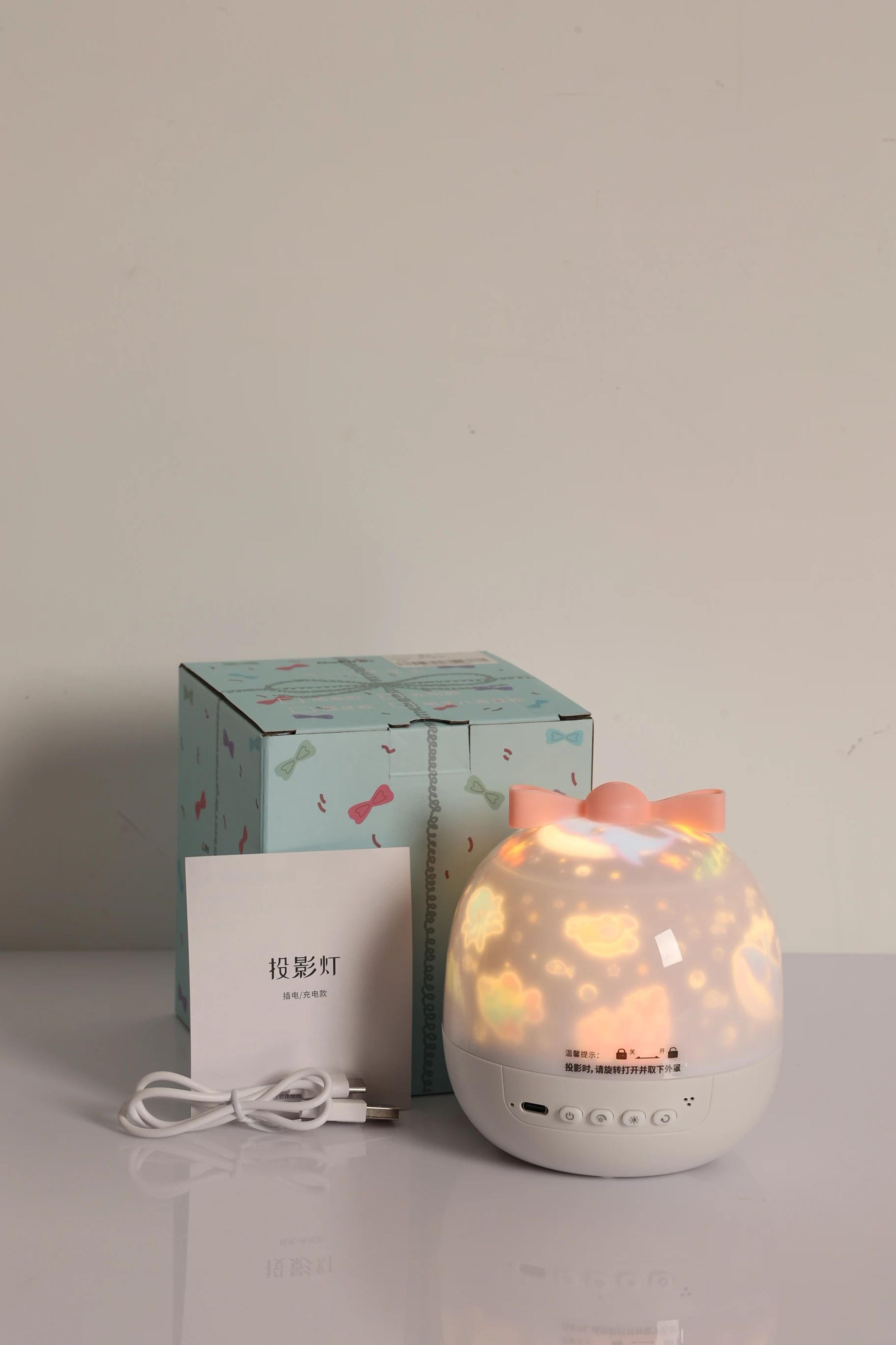 Rotating Star Projector Night Light Rechargeable Bedroom Lamp With Film Sheets For Kids And Home At 5