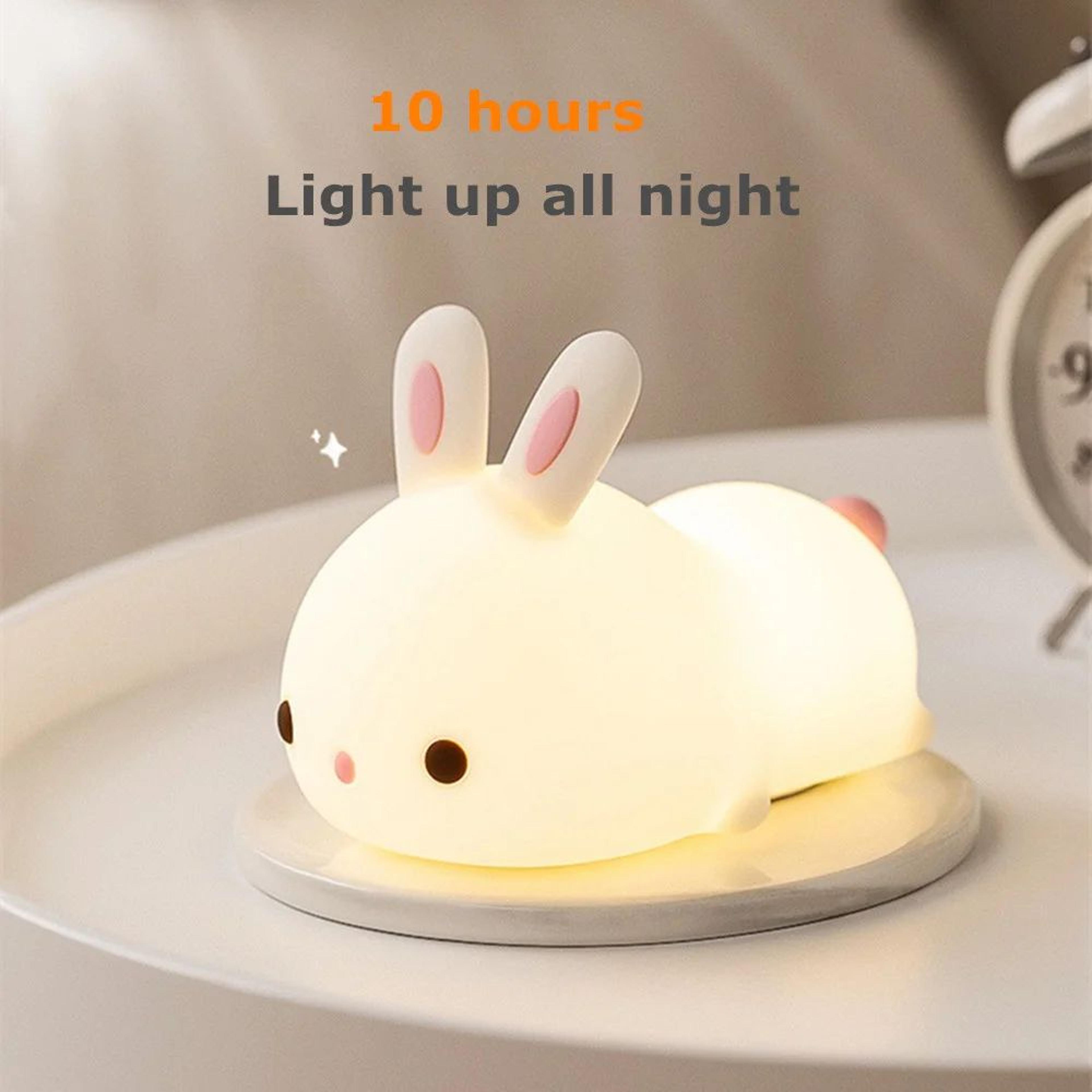 Touch Sensor RGB Bunny Night Light  Silicone Bunny Lamp With 16 Colors USB Rechargeable For Kids  B 2