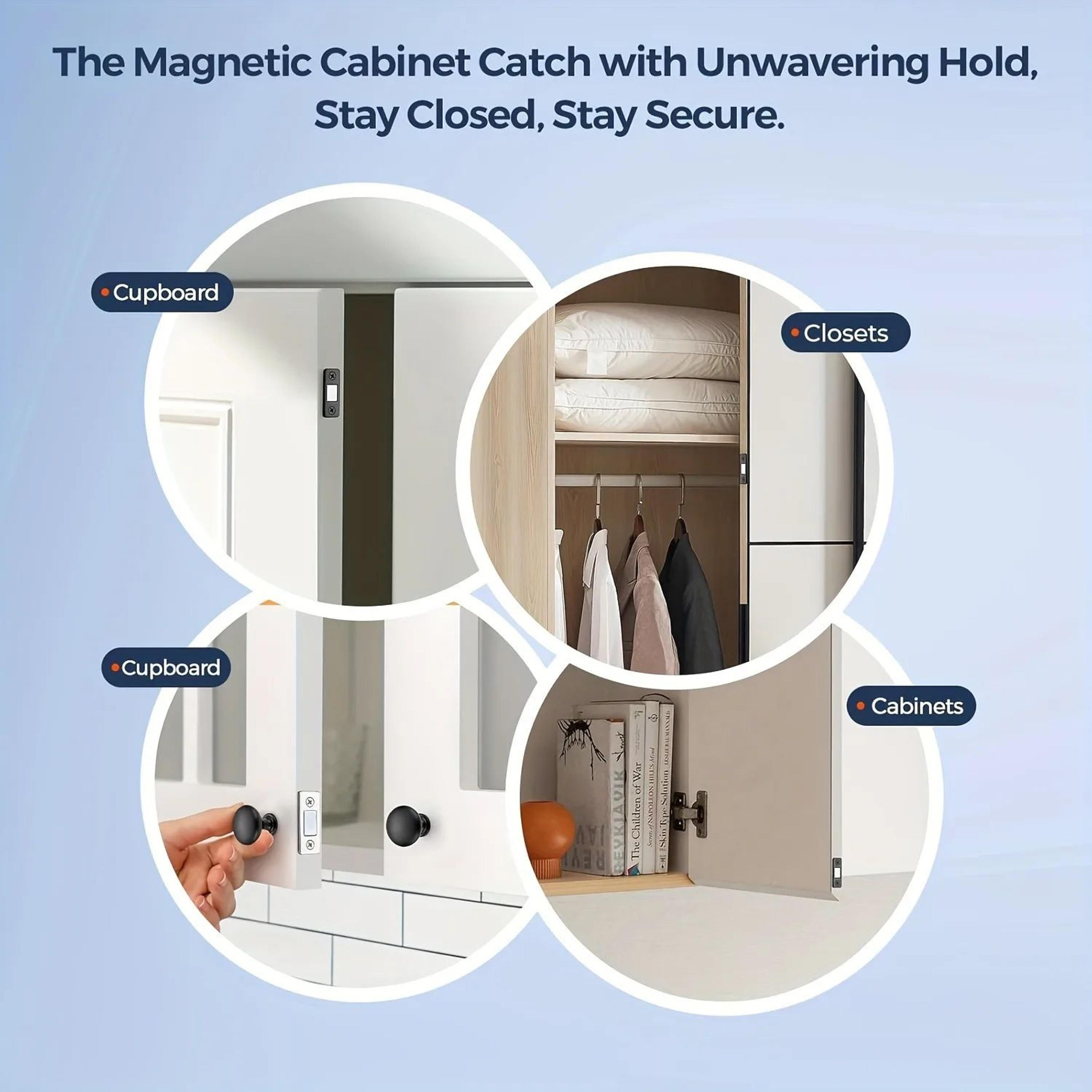 Strong Magnetic Door Stopper Set  Magnetic Door Catch For Cabinets Cupboards  Furniture 1