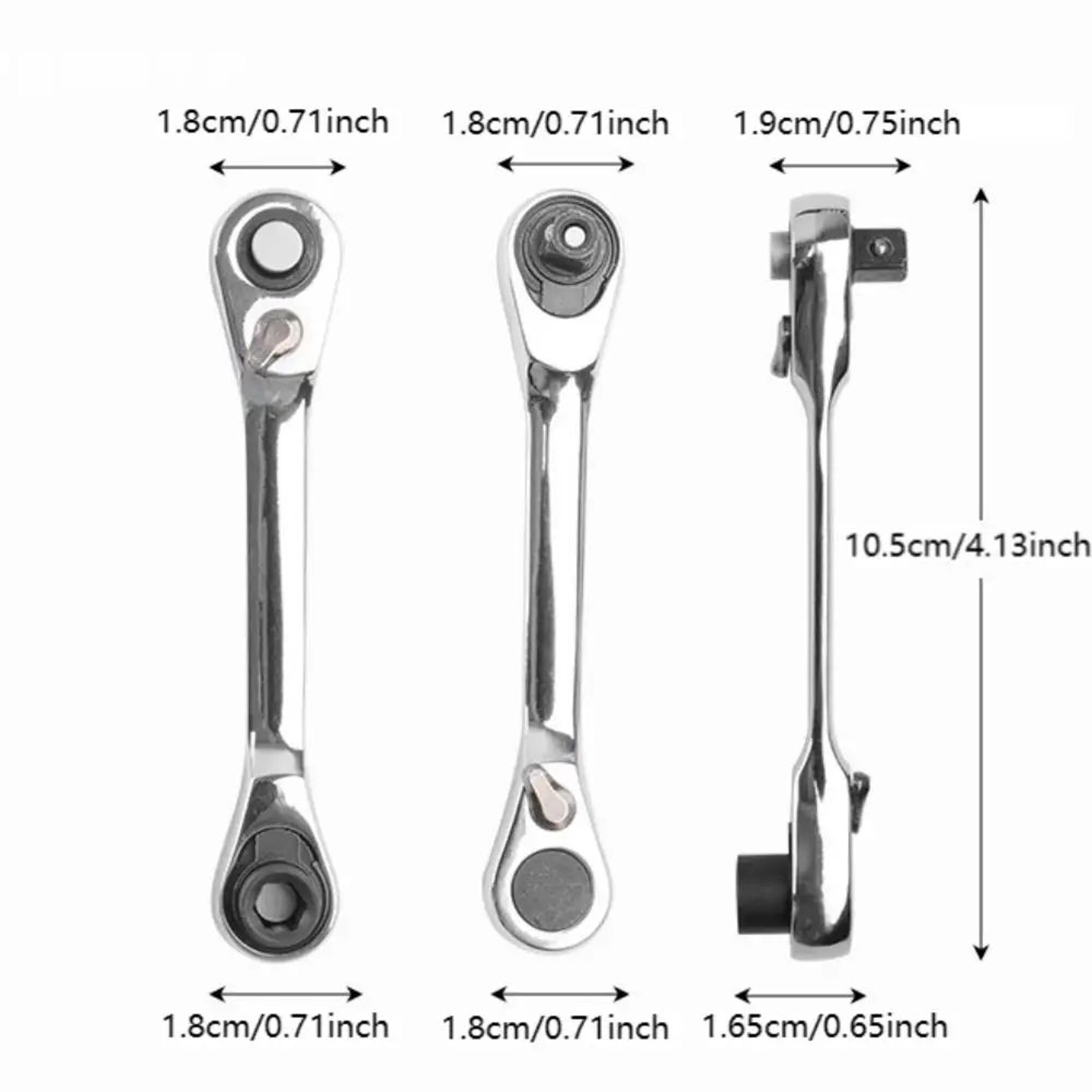 2in1 Mini Ratchet Wrench Set  Socket Ratchet Wrench With Screwdriver Bits For Tight Spaces 3