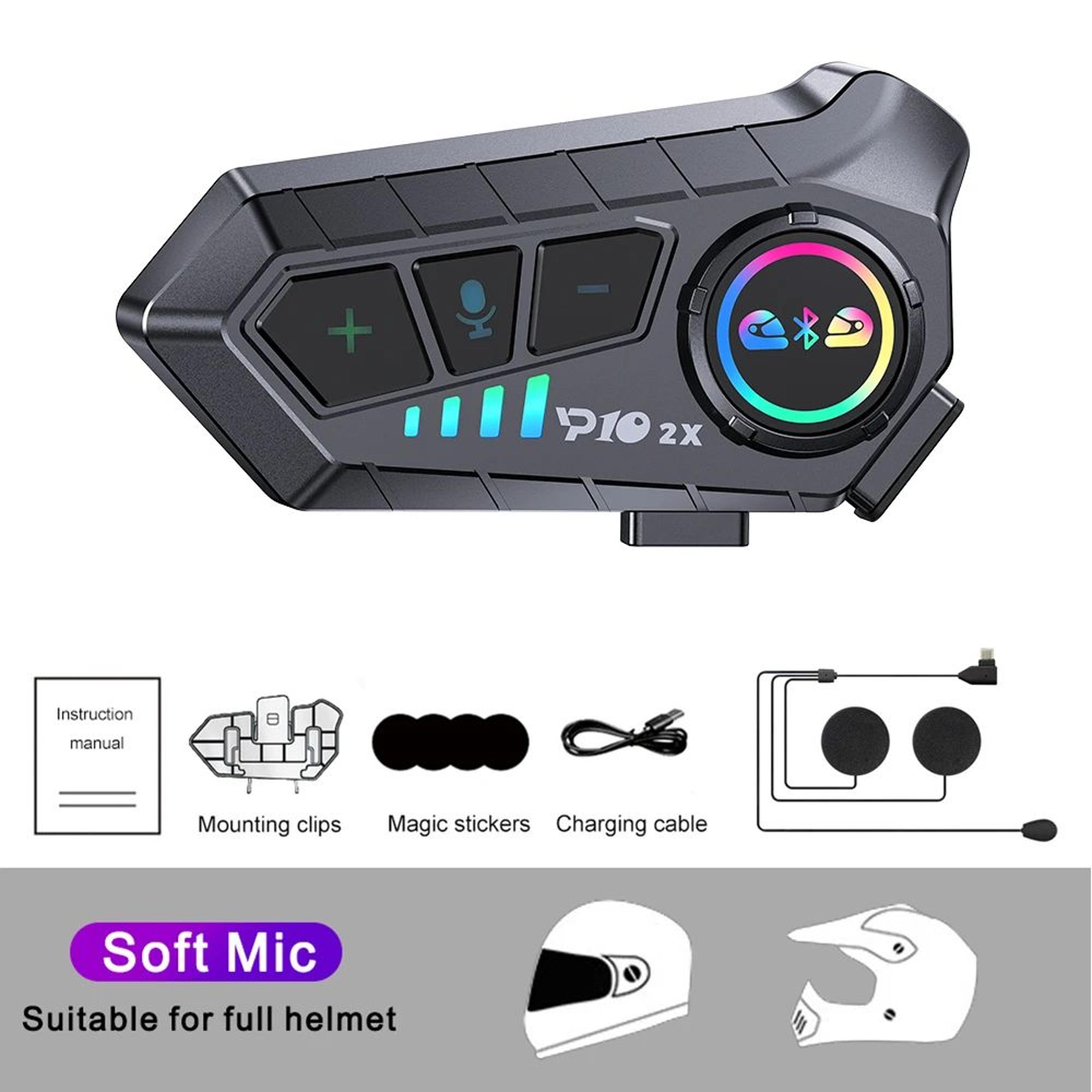 KEBIDUMEI Bluetooth Motorcycle Intercom Headset  300m RidertoRider Communication With Music Sharing 4