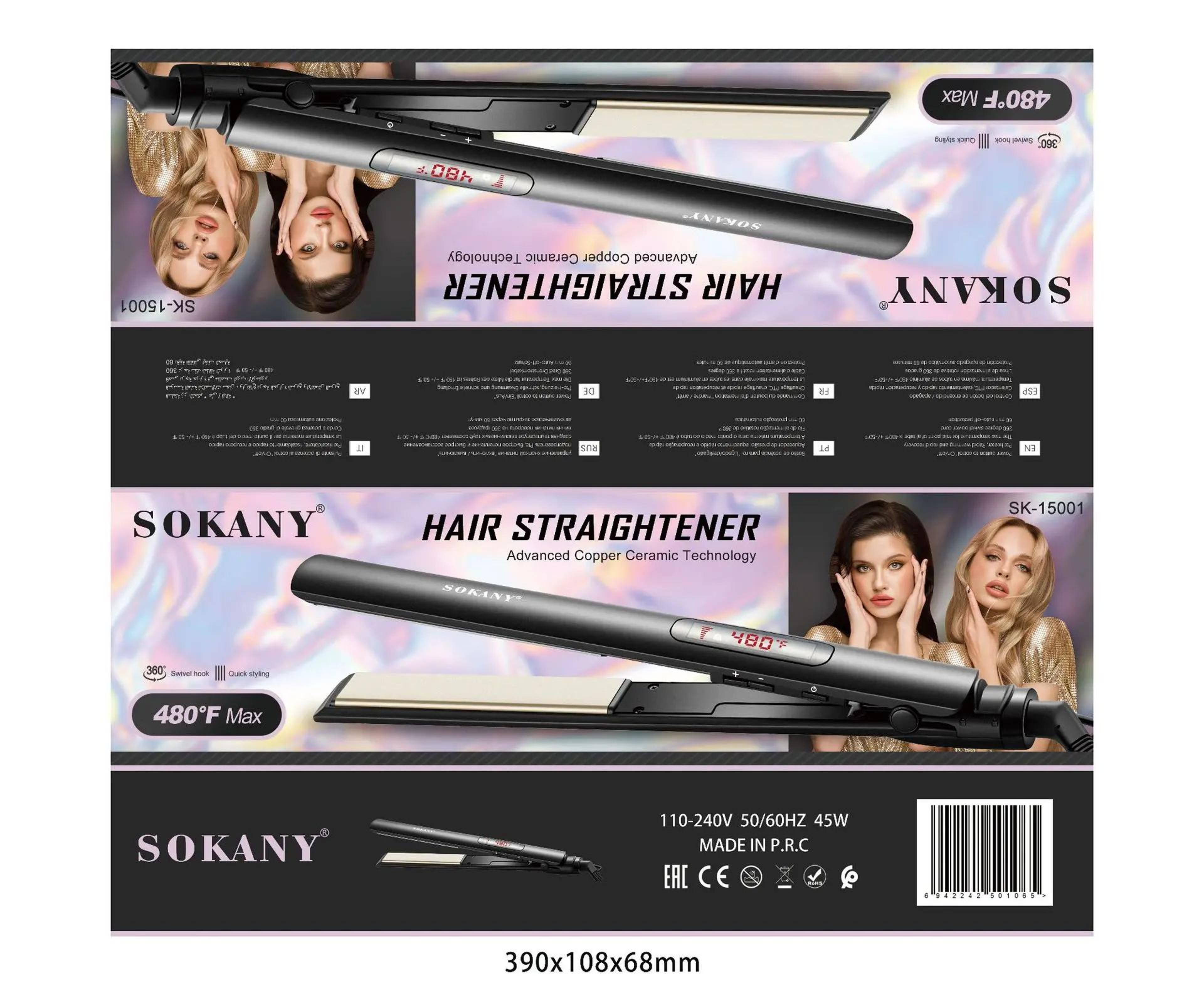 SOKANY LCD Hair Straightener  Professional Hair Straightener With Adjustable Heat For Smooth Daily  1
