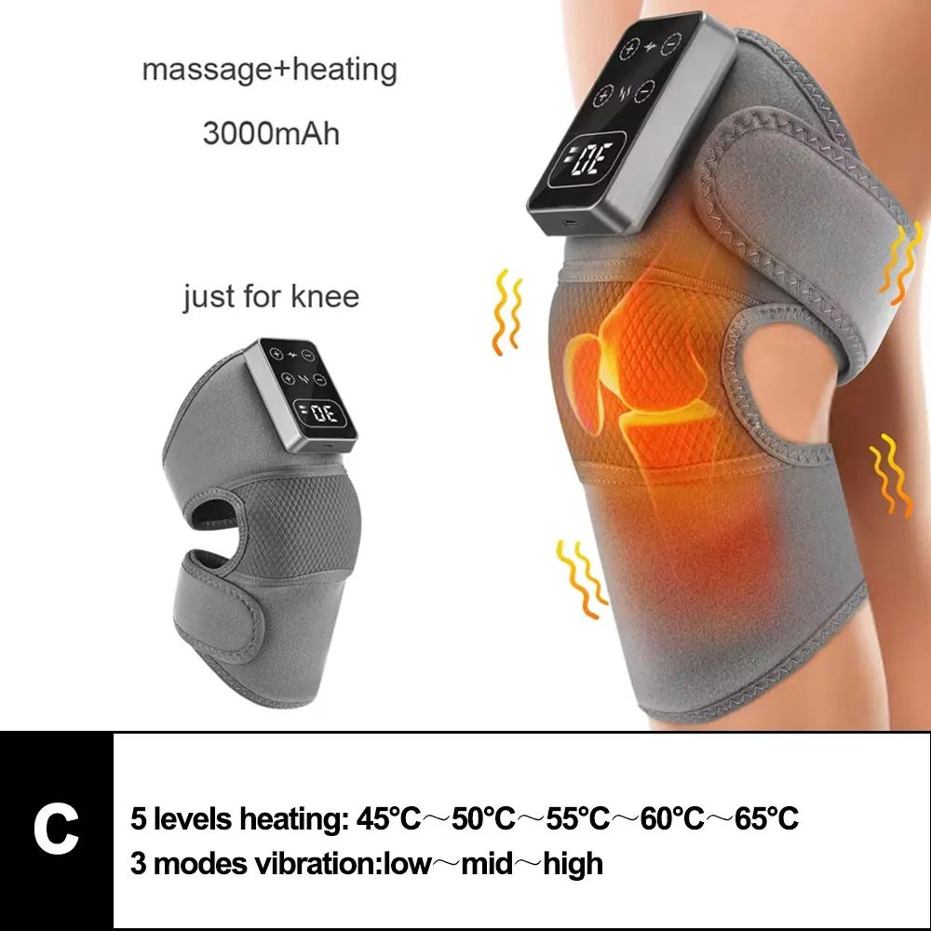 Heated Knee Massage Pad  3in1 Electric Vibration Massager With Hot Compress For Joint Relief 6