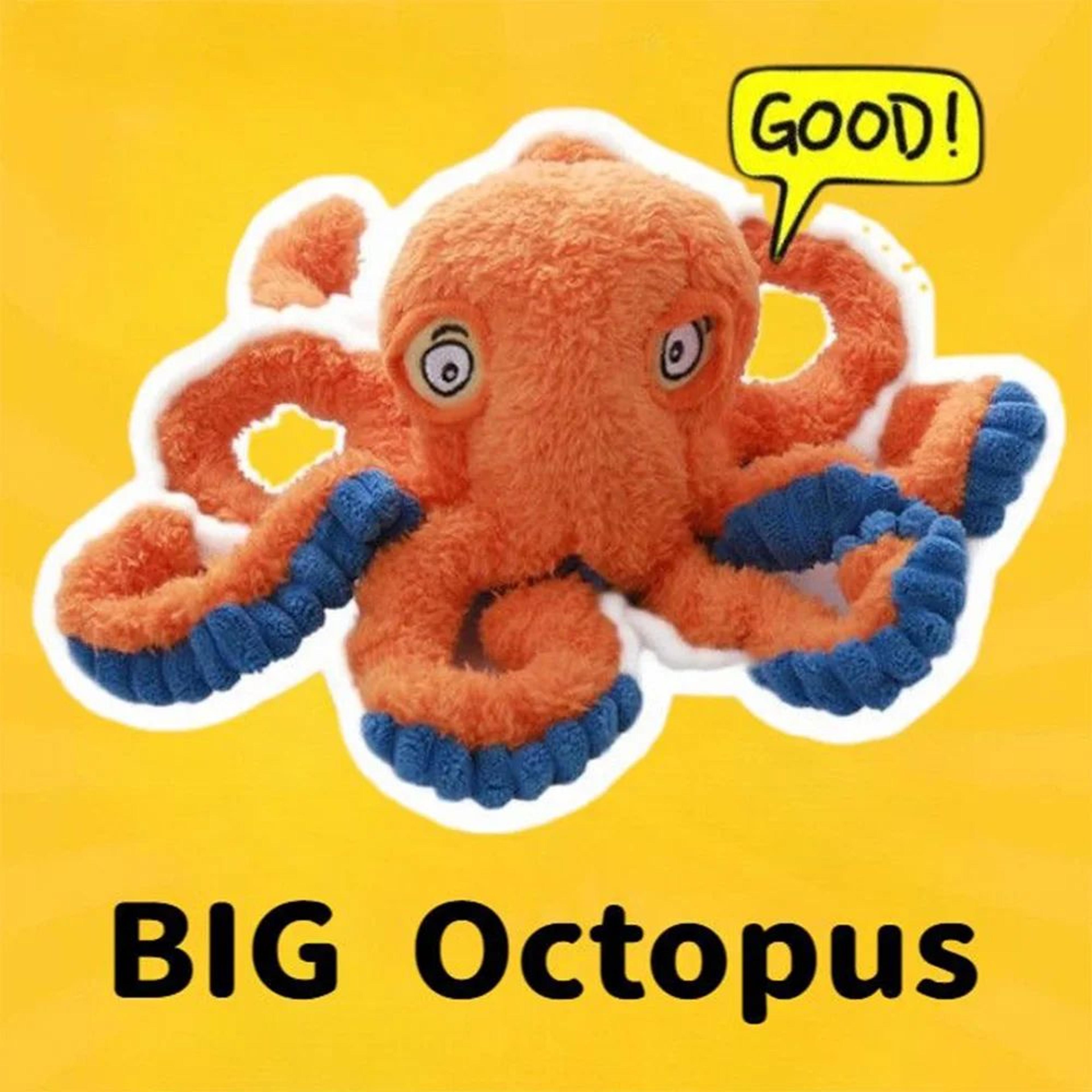 OctoTough Squeak Buddy  Indestructible Dog Toy Plush Octopus With Squeaker 1