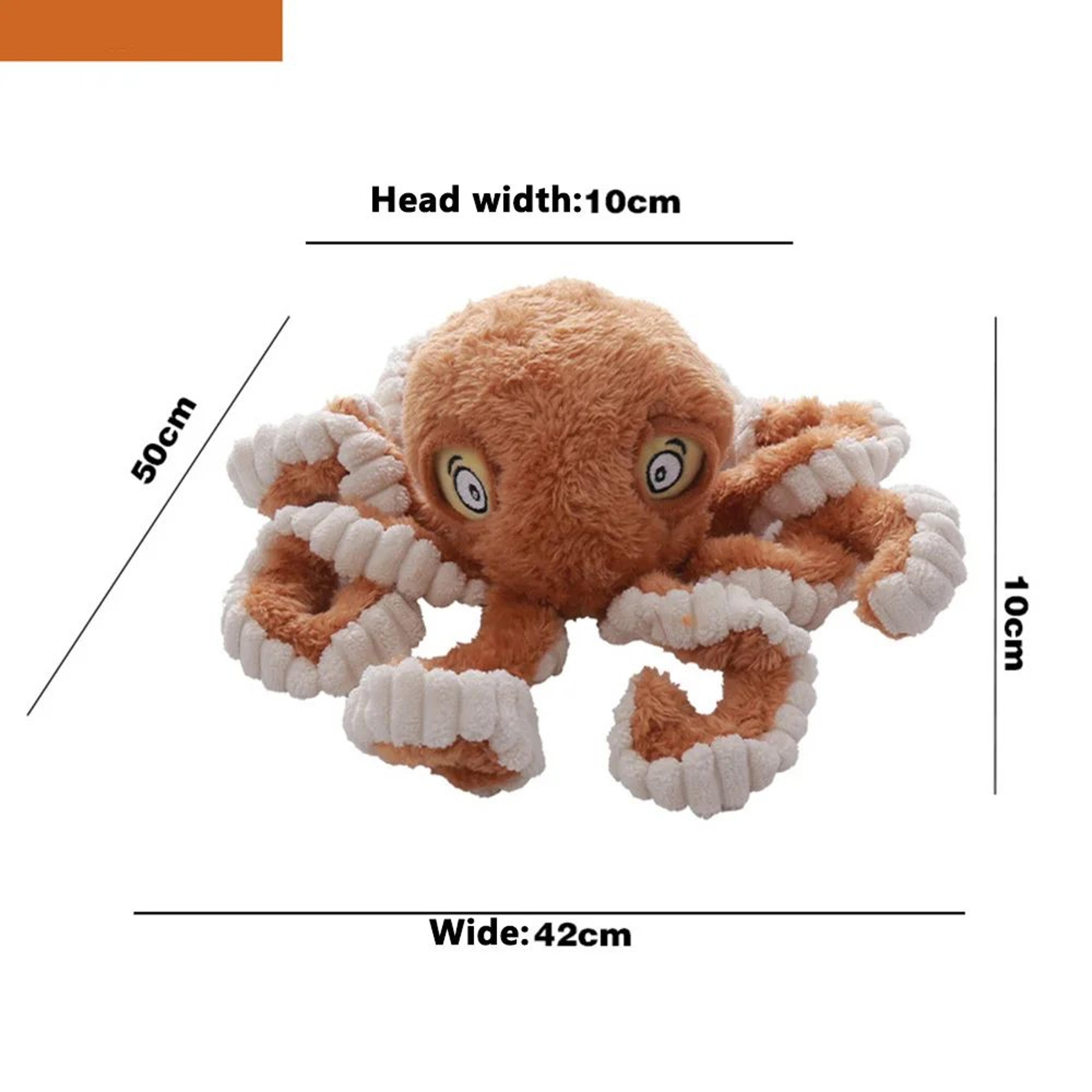 OctoTough Squeak Buddy  Indestructible Dog Toy Plush Octopus With Squeaker 4