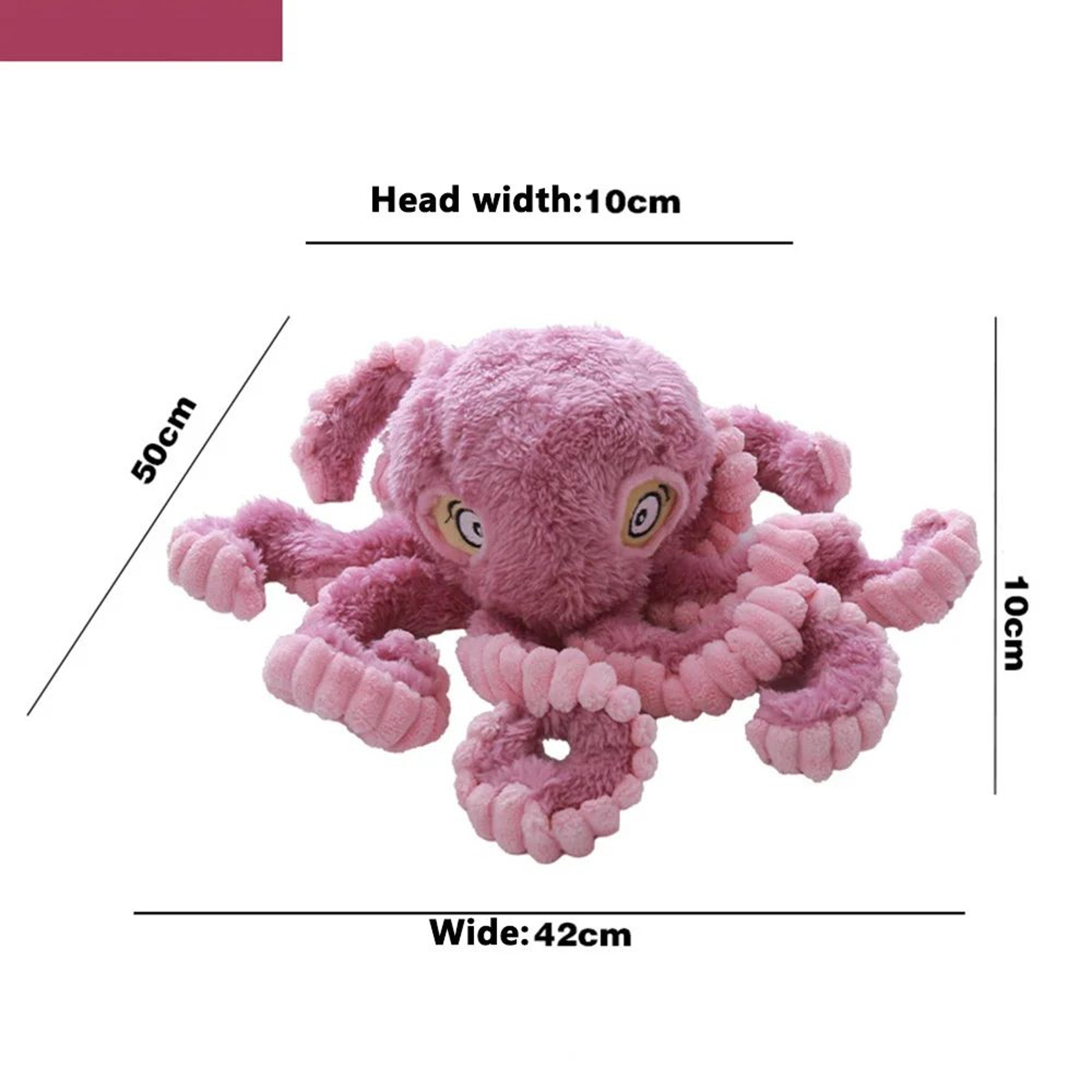 OctoTough Squeak Buddy  Indestructible Dog Toy Plush Octopus With Squeaker 6