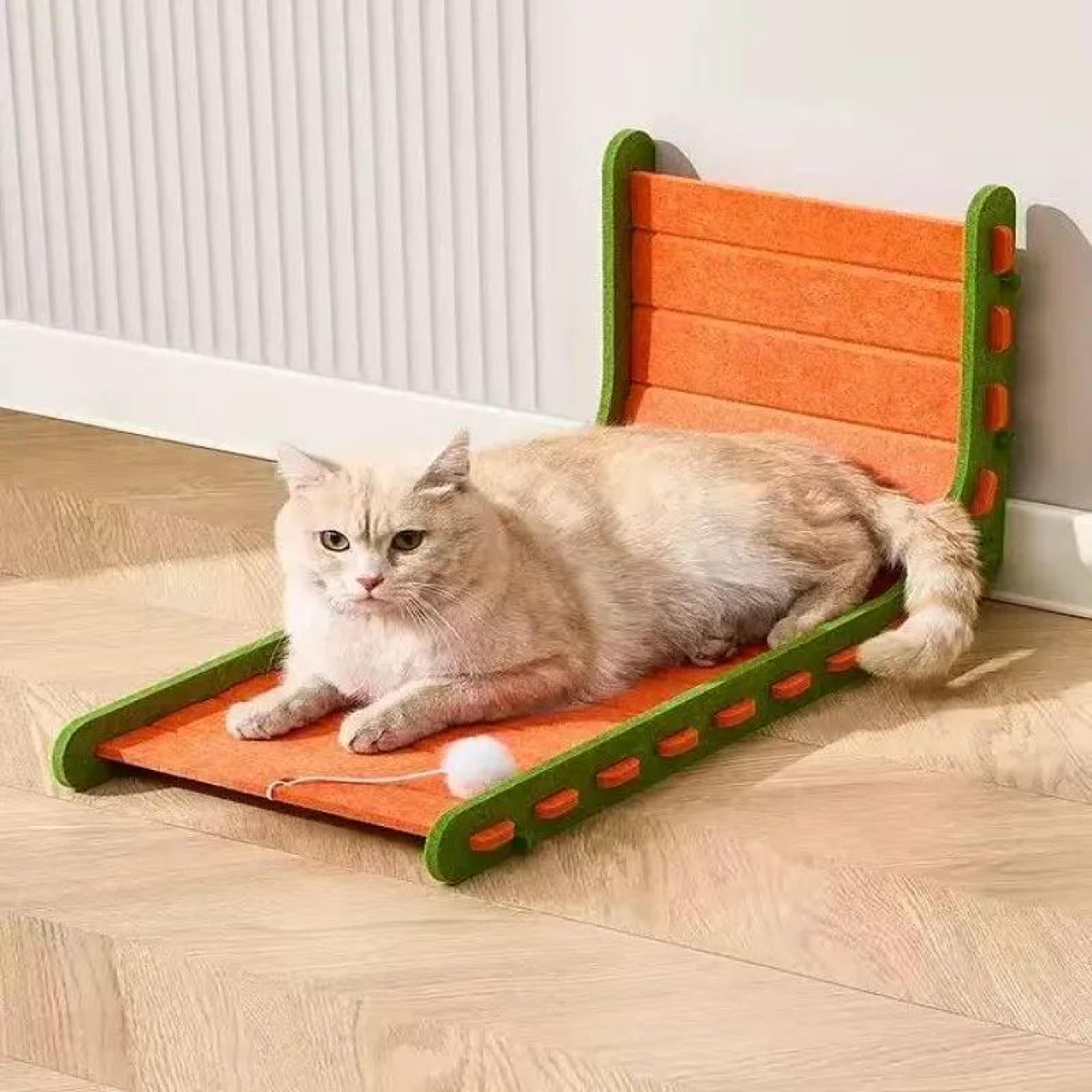 CornerClaw Comfort Lounger  LShaped Cat Scratching Board  Felt Sofa Protector Bed 1