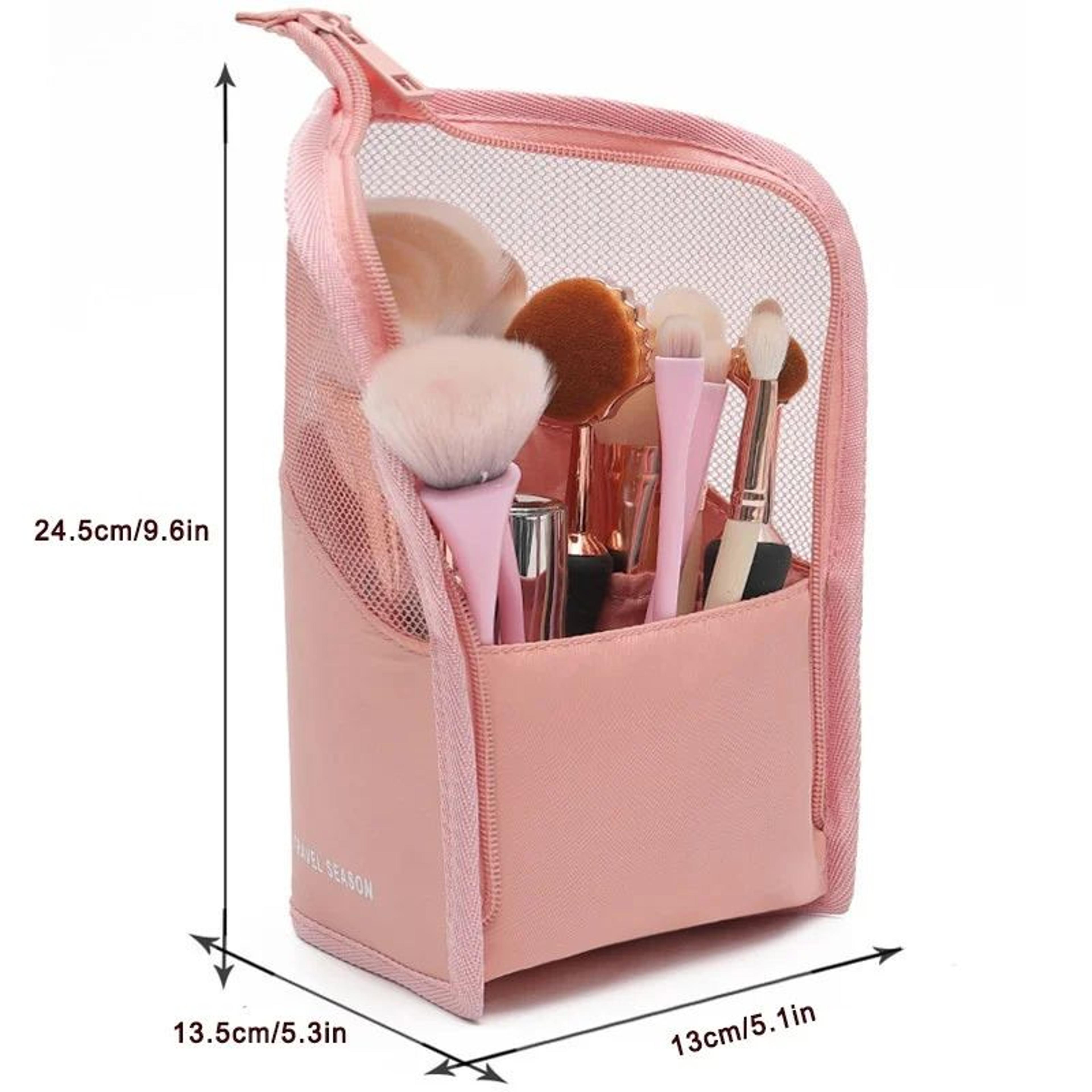 ProStand Makeup Brush Organizer Bag  Large Capacity Makeup Bag With Standing Zipper  Clear Panels 4