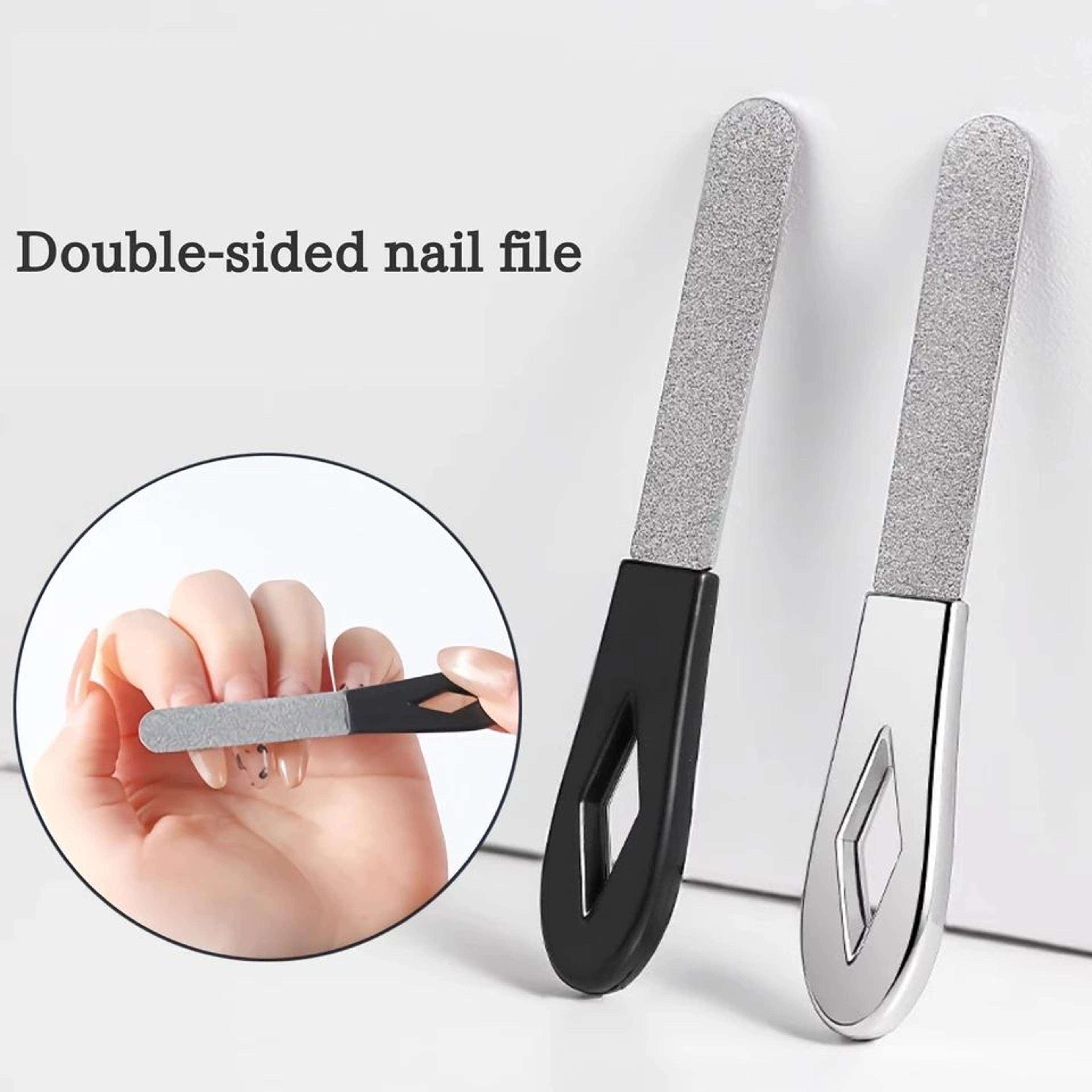 steeledge pro stainless steel nail file – double-sided heavy-duty nail file with sandblasted finish