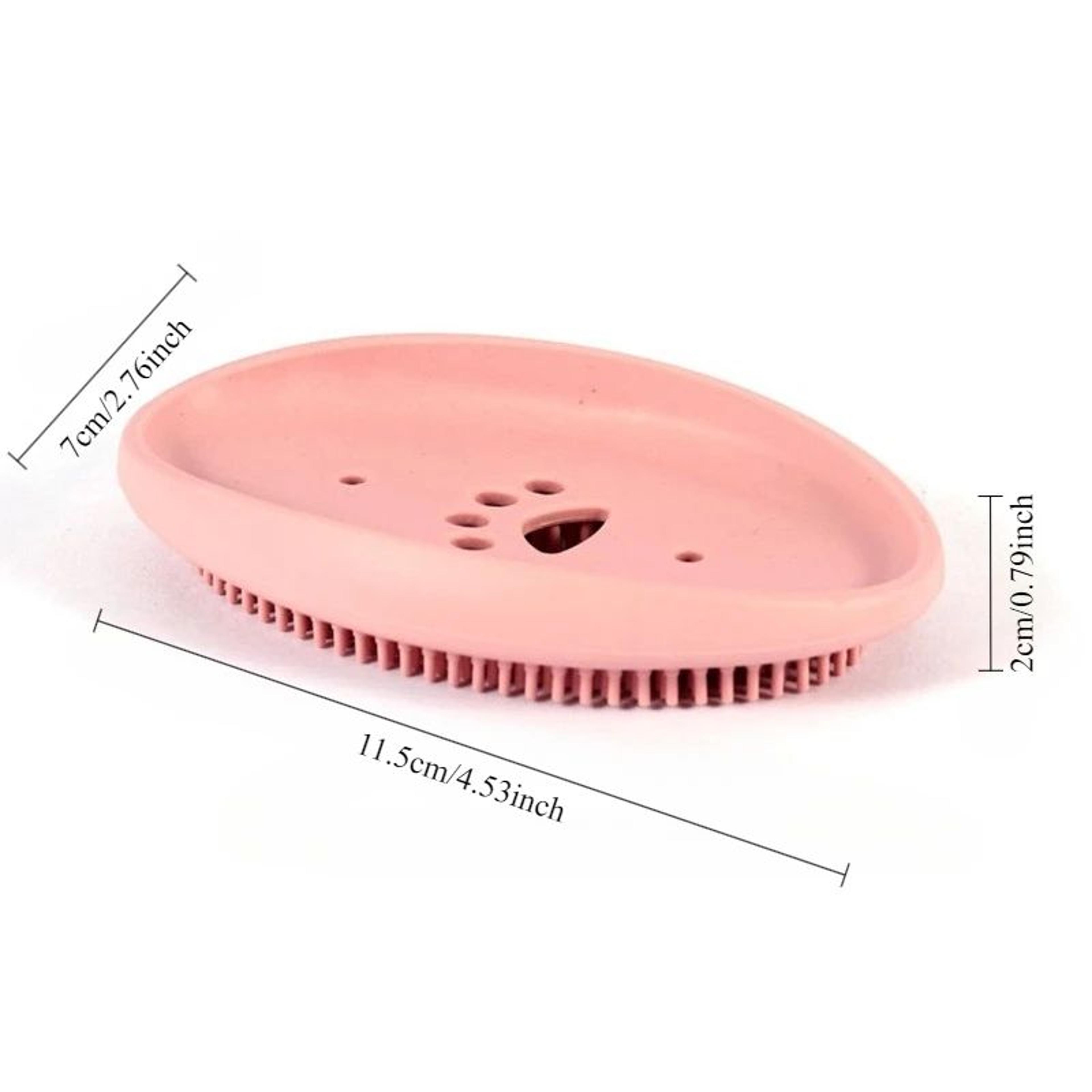 Premium SpaceSaving Silicone Soap Dish  Brush Set  Durable SelfDraining Holder For Kitchen  Bathroo 1