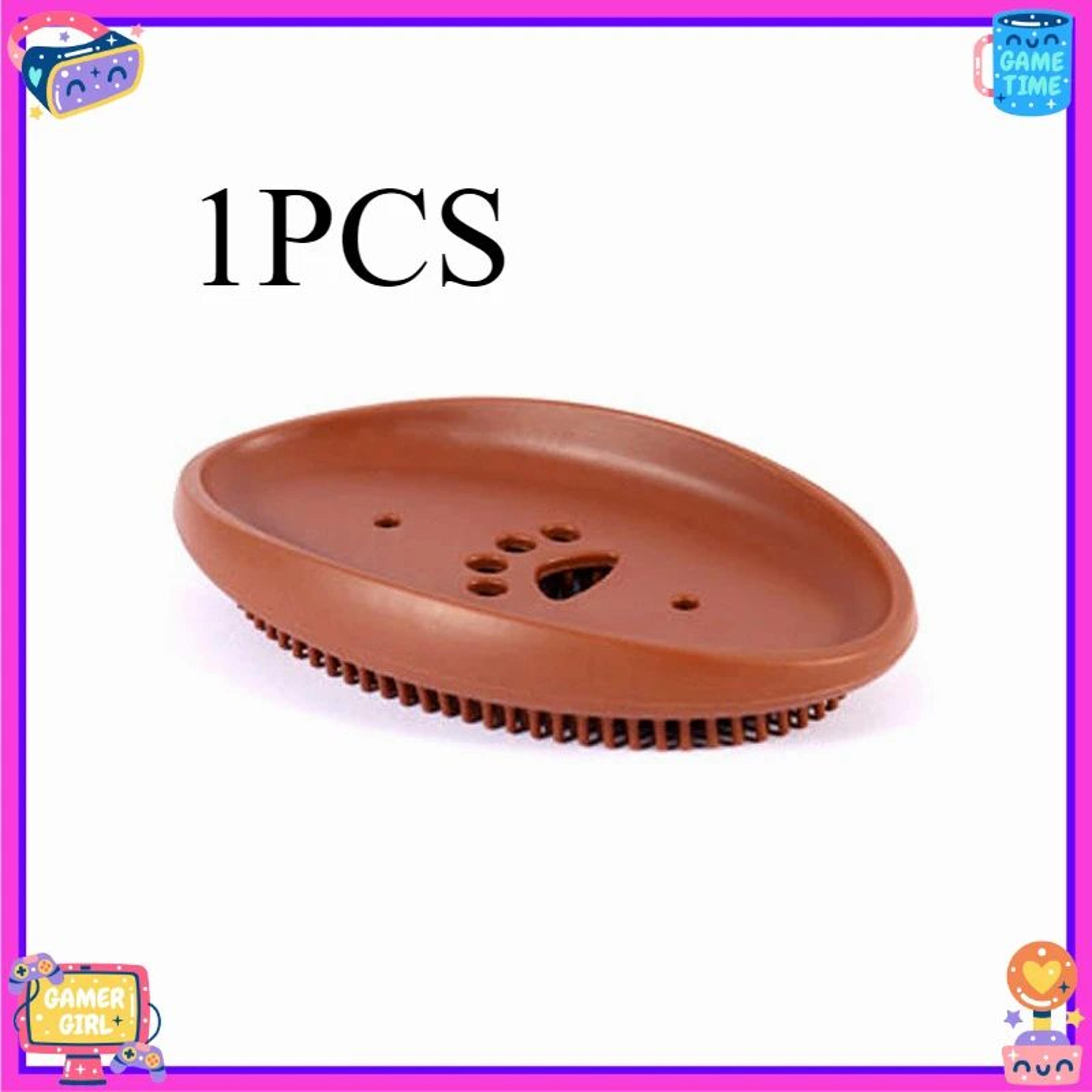 Premium SpaceSaving Silicone Soap Dish  Brush Set  Durable SelfDraining Holder For Kitchen  Bathroo 6