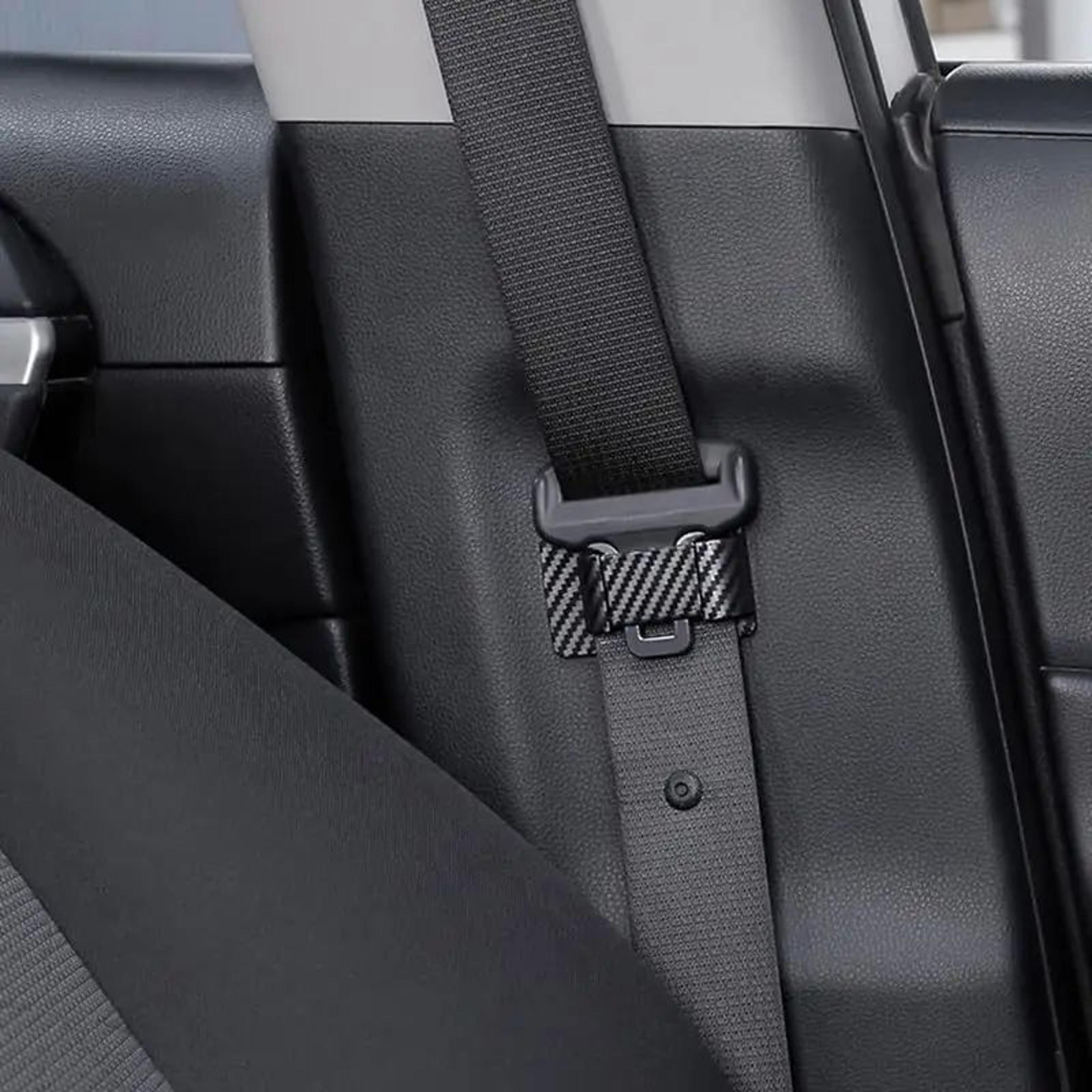 Fiber Pattern Car Seat Belt Clip  ABS Seat Belt Stabilizer For Noise Reduction  Interior Protection 2