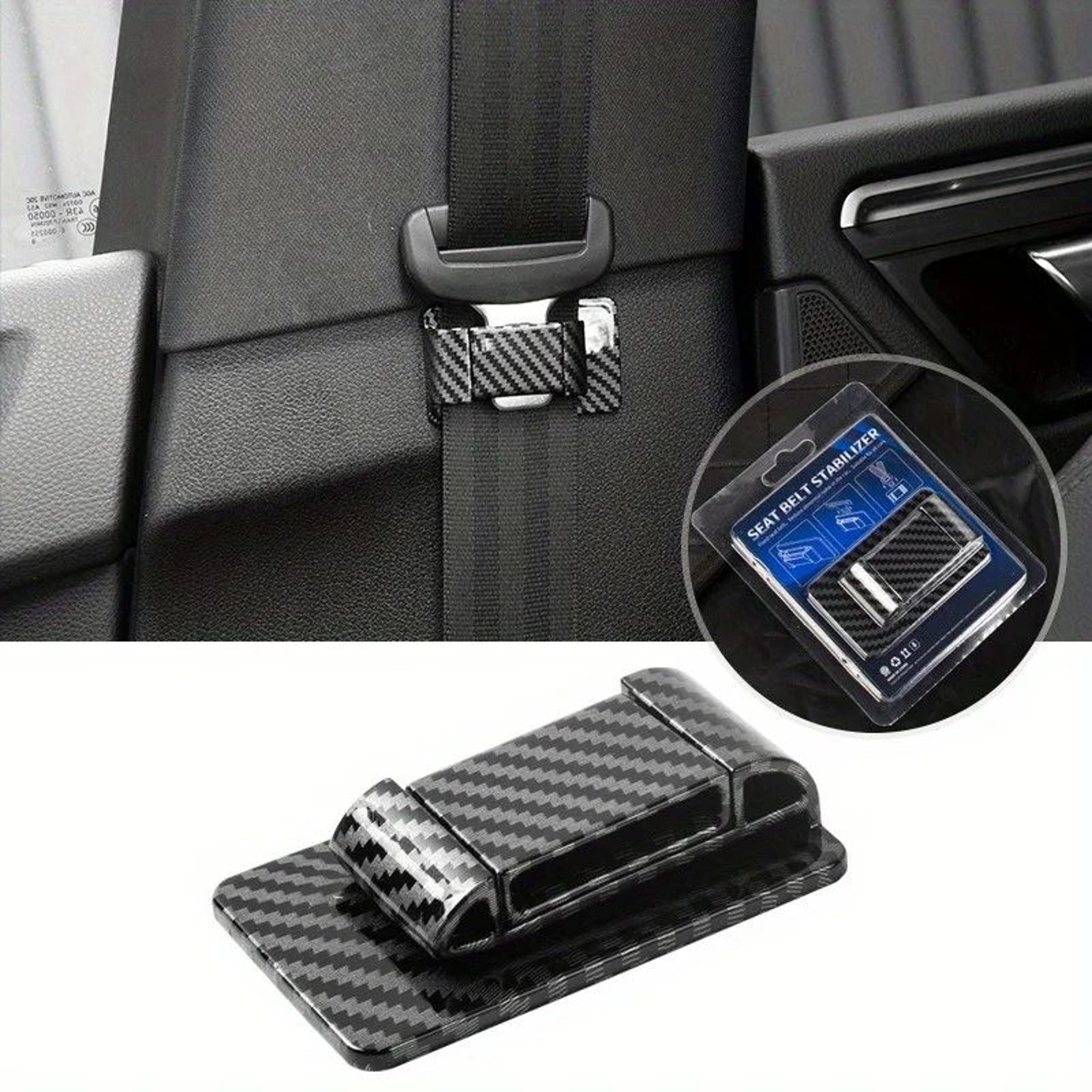 Fiber Pattern Car Seat Belt Clip  ABS Seat Belt Stabilizer For Noise Reduction  Interior Protection 3