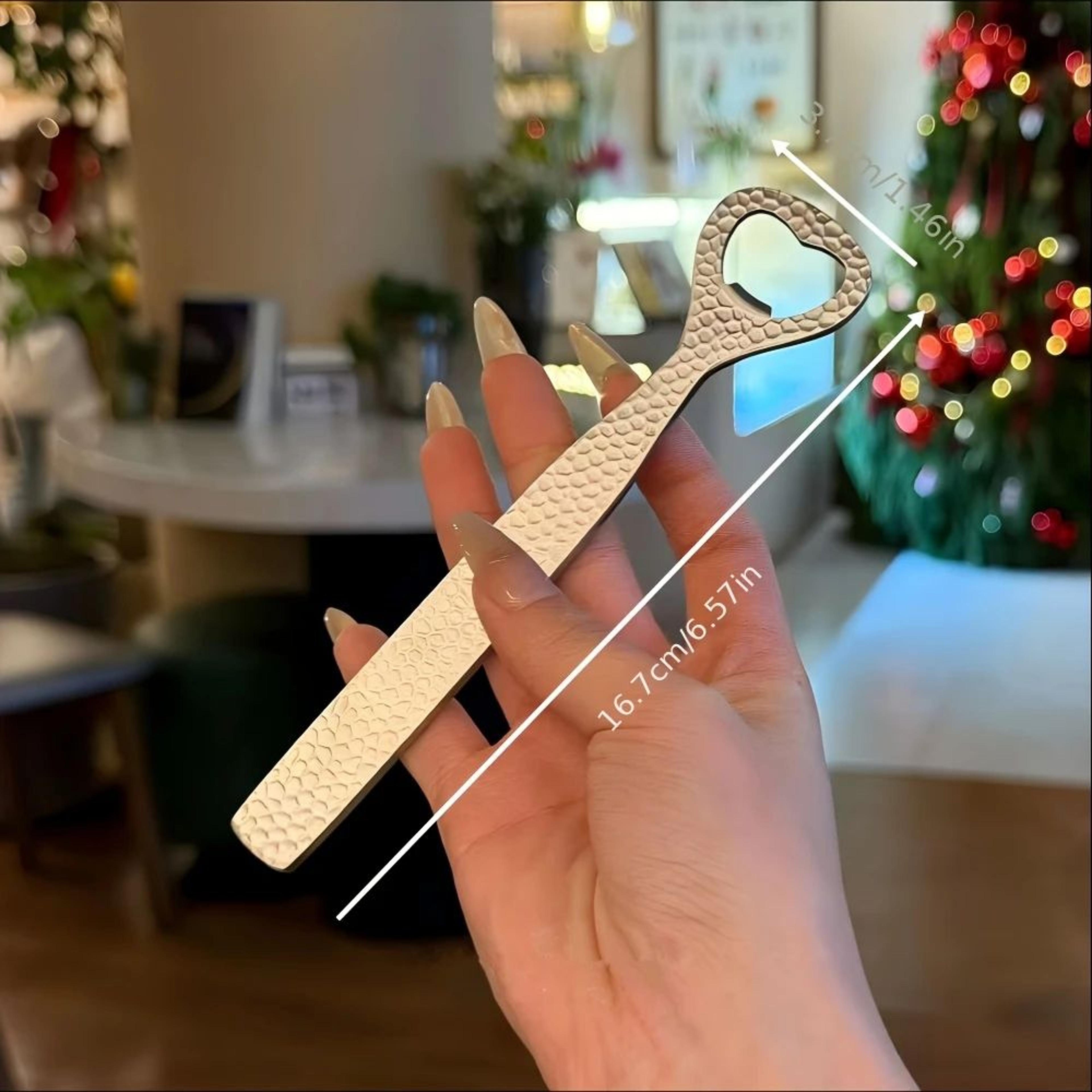 Hammered Stainless Steel Bottle Opener  HeavyDuty Lever Bar Tool 4