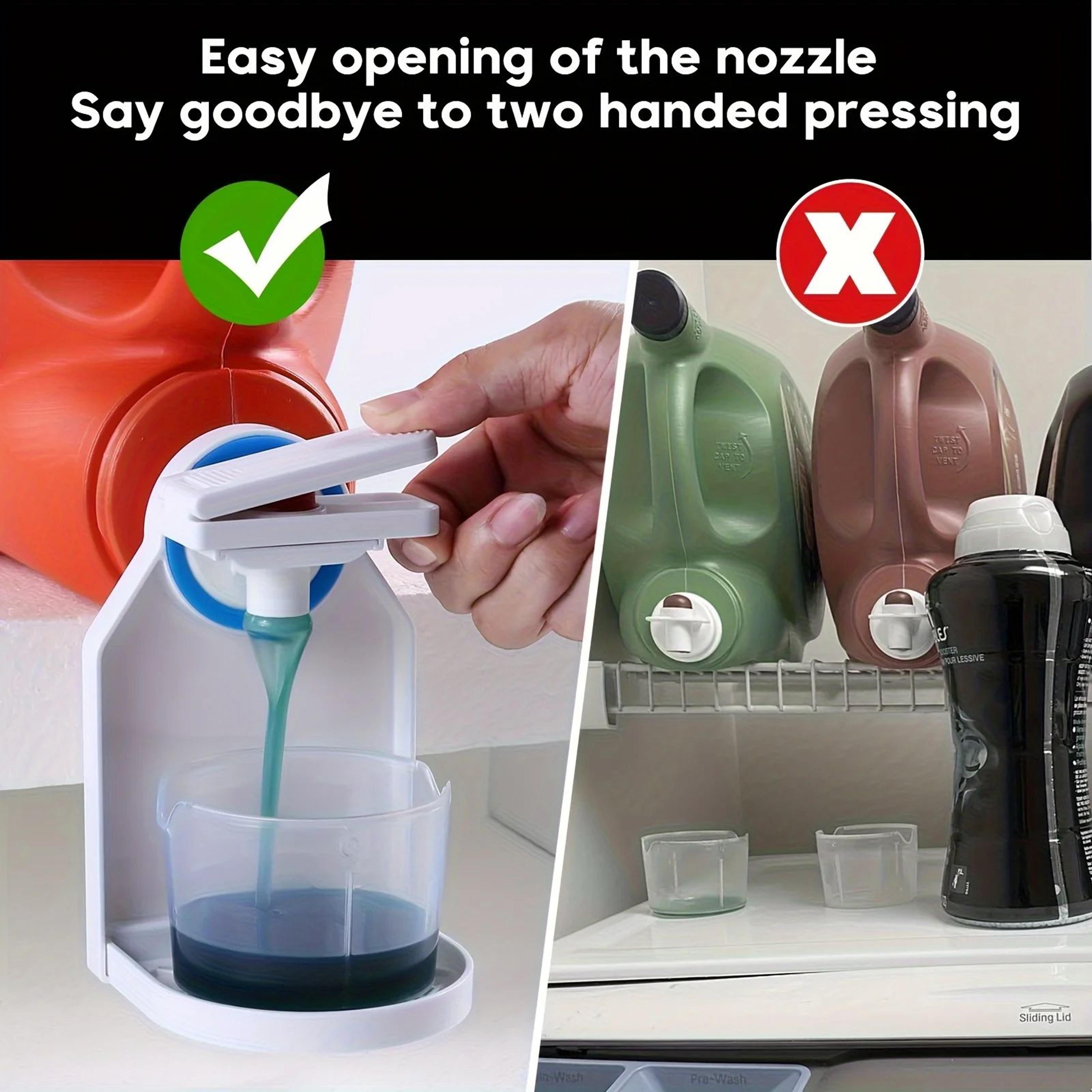 SpillFree Laundry Detergent Dispenser Cup  PushPause Nozzle SpaceSaving Holder 2