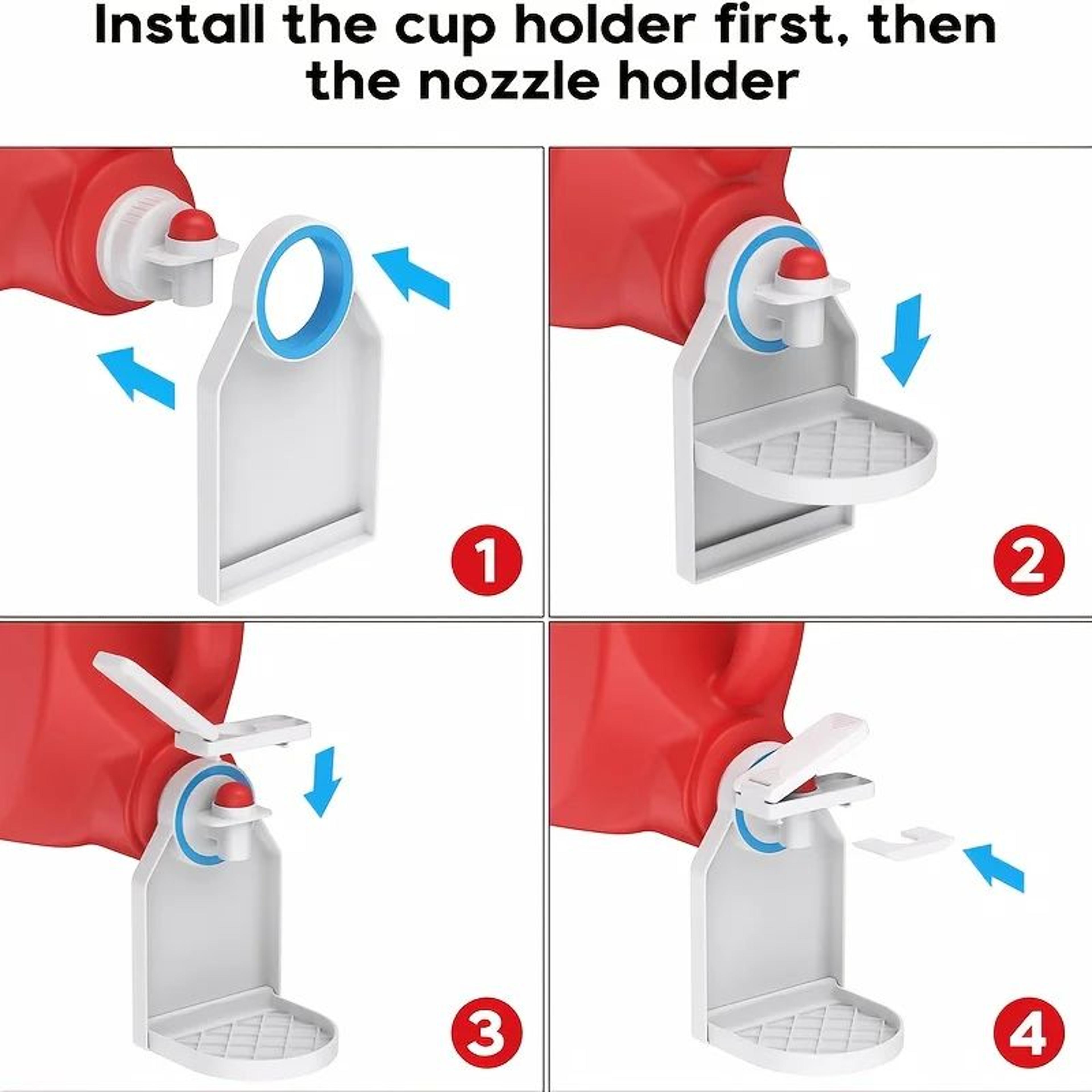 SpillFree Laundry Detergent Dispenser Cup  PushPause Nozzle SpaceSaving Holder 3