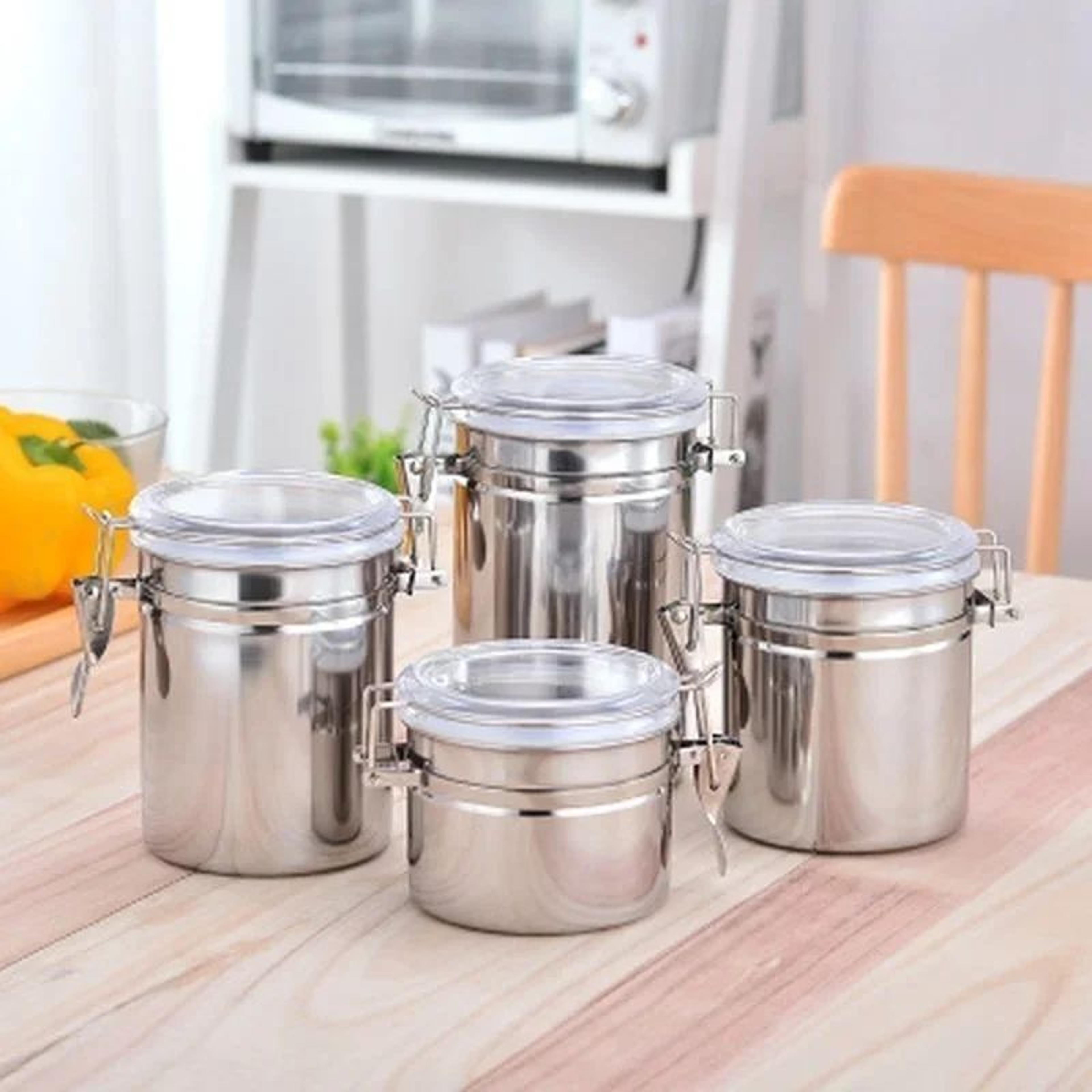 Stainless Steel Airtight Food Storage Canister  Coffee Sugar  Dry Goods Container 0