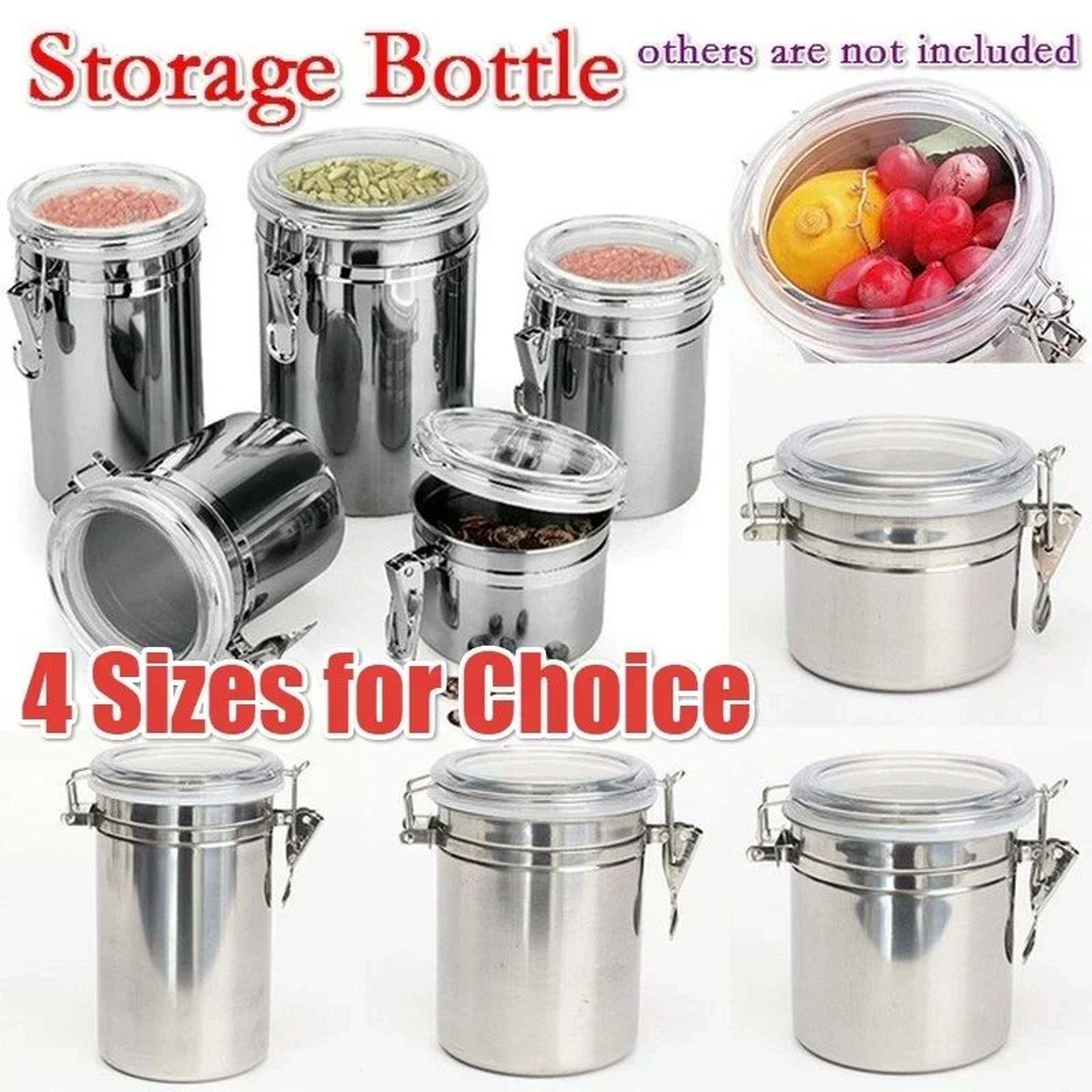 Stainless Steel Airtight Food Storage Canister  Coffee Sugar  Dry Goods Container 1