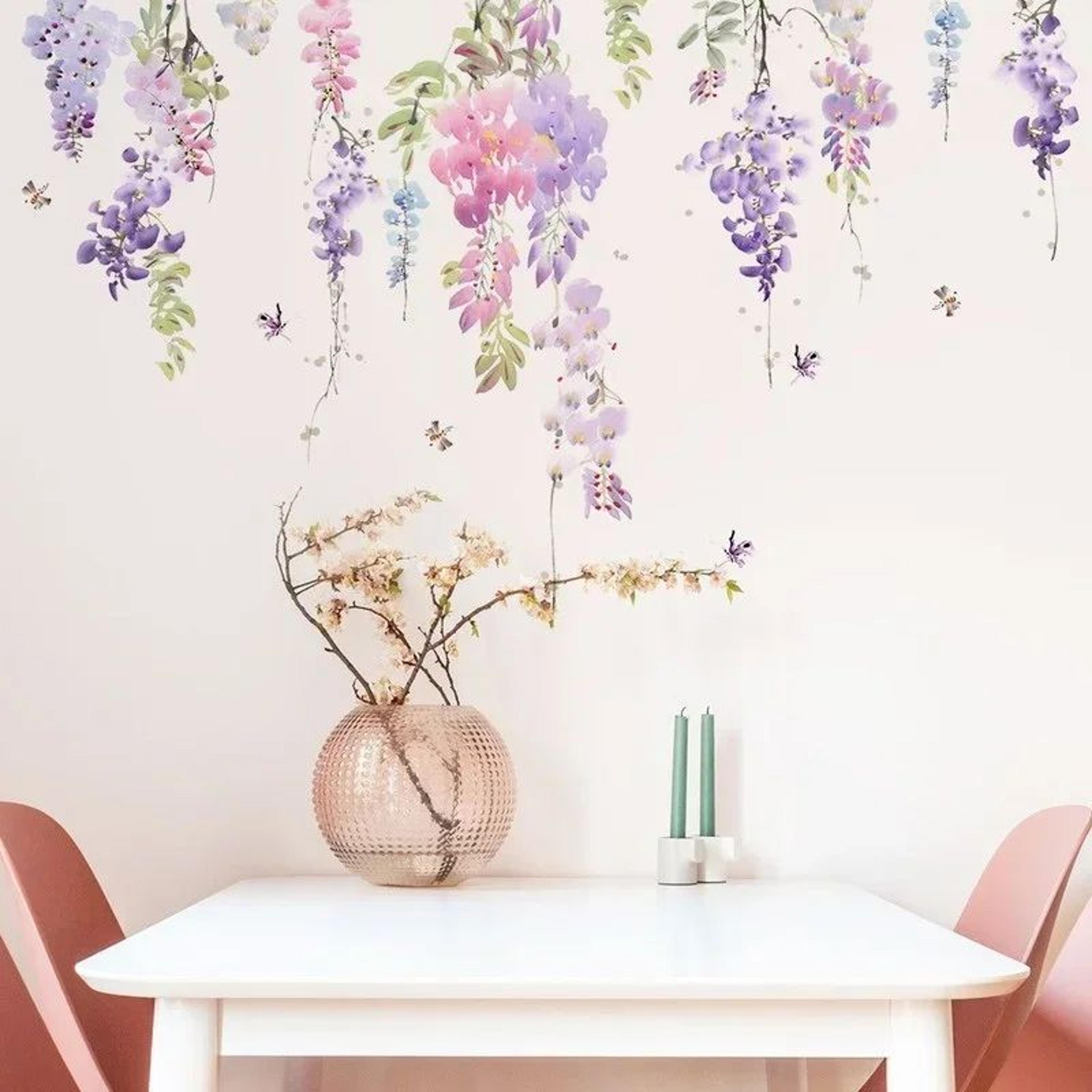 Floral Wall Stickers  PeelandStick Flower Decals For Bedroom  Home Decor 5